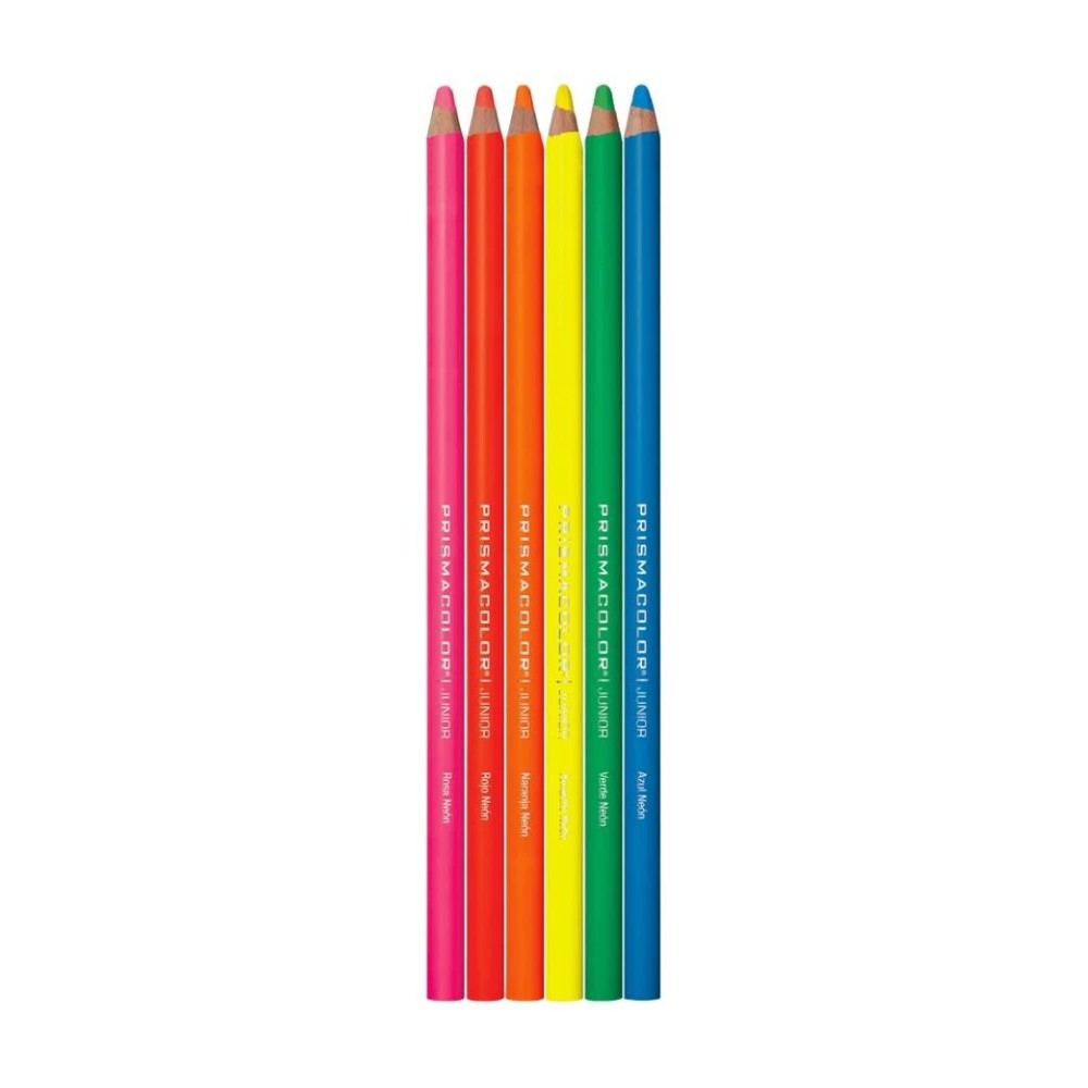 Prismacolor Junior Lápices de Colores, 18 Tonos Neón y Pastel, Suaves y Mezclables