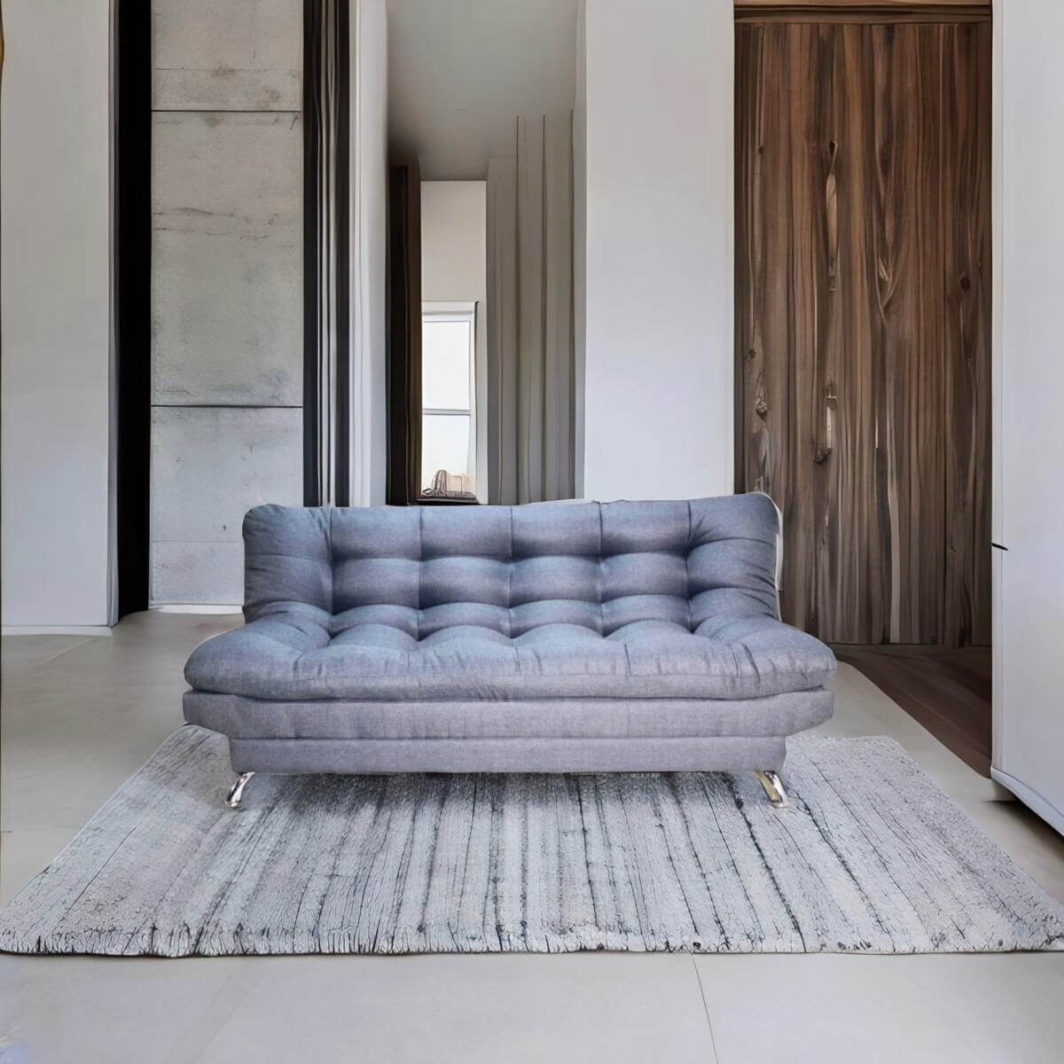 Sofá Cama Gris Matrimonial 3 Posiciones.