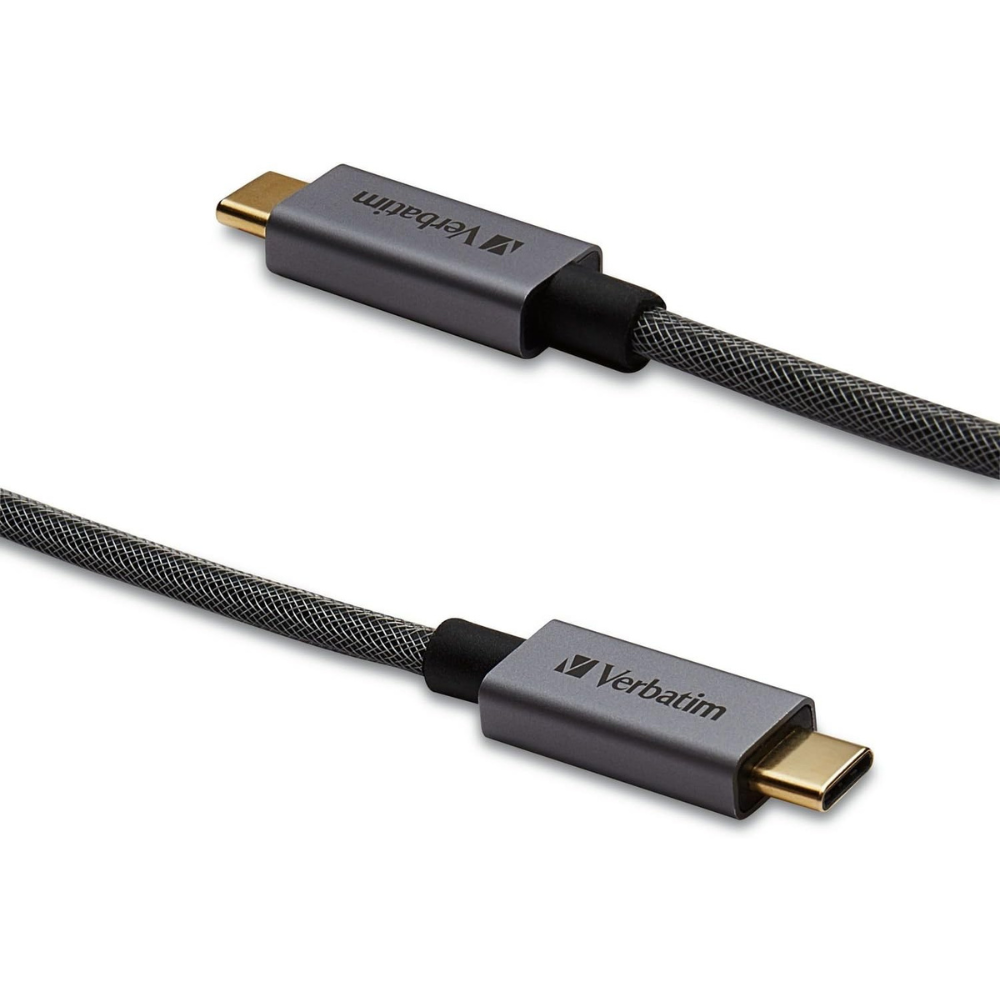 Cable USB Tipo C A USB Tipo C 1.2M Negro Trenzado Verbatim 99674