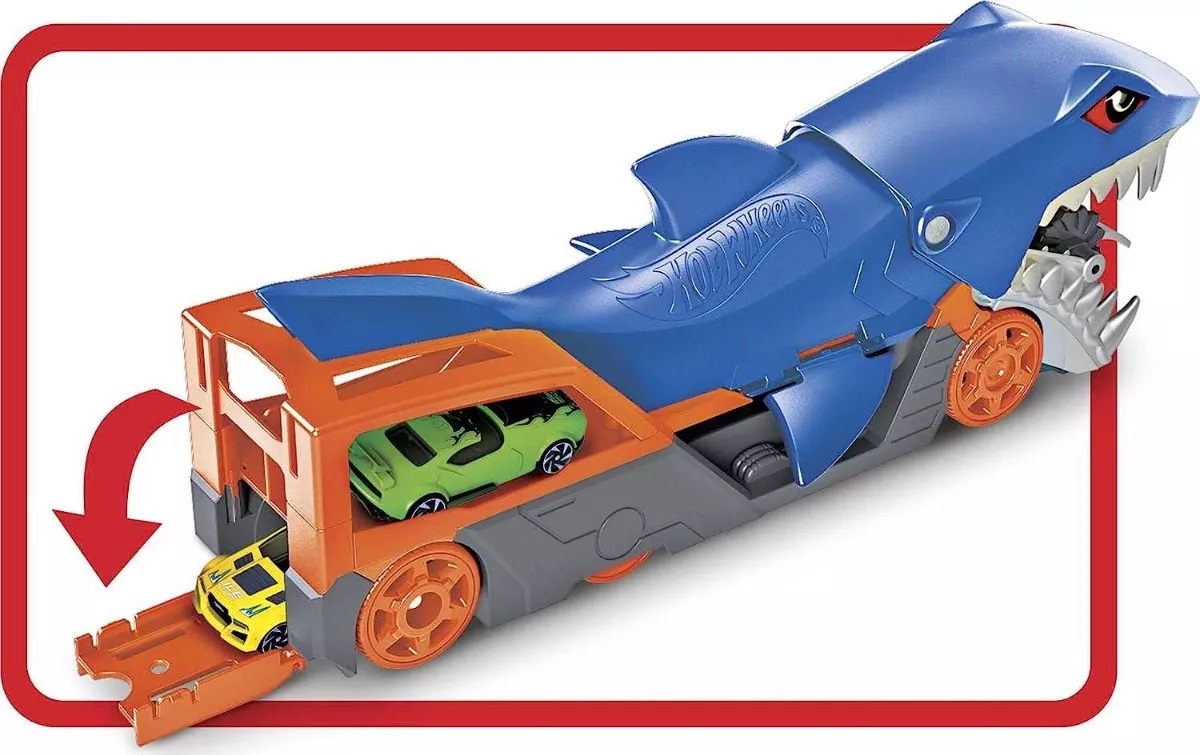 Hot Wheels City Remolque Tiburón Vehículo Color Azul
