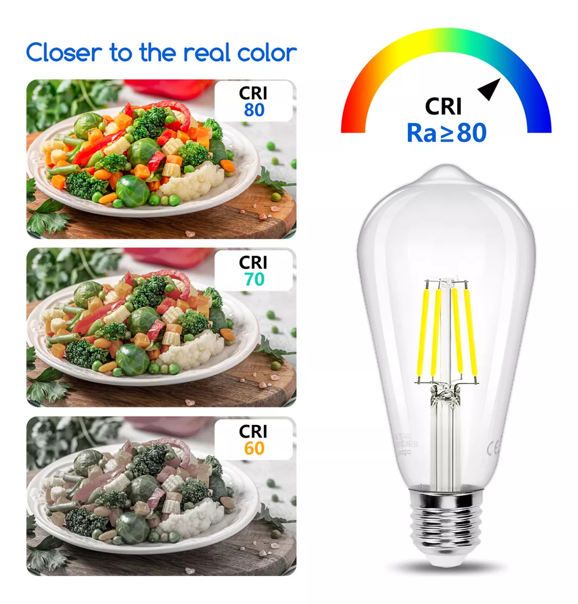 Lampara Foco Vintage Led Ahorrador St64 E27 6w 10pcs