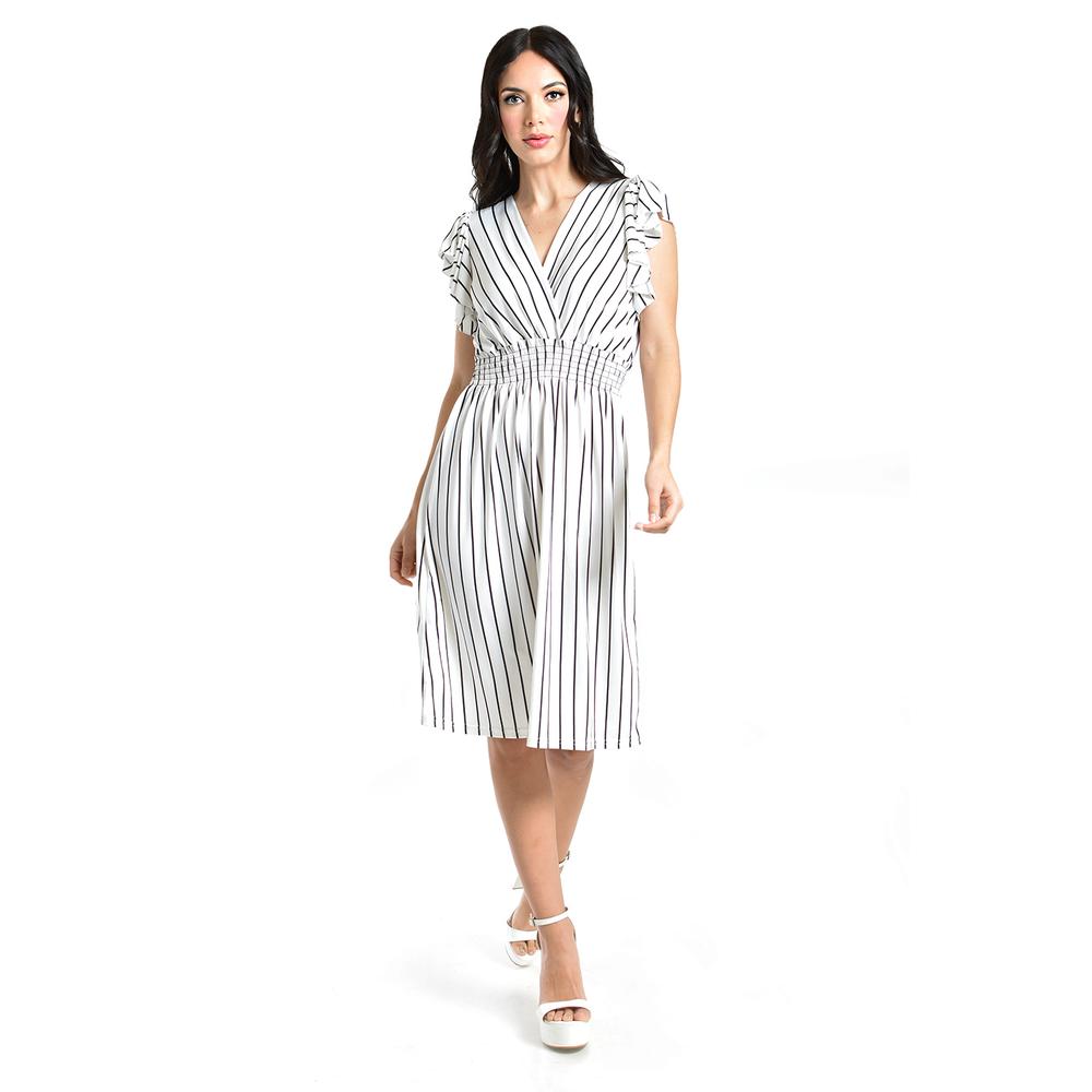 Vestido de rayas Roman Fashion /Juvenil, 8867-STRP (Blanco rayas)