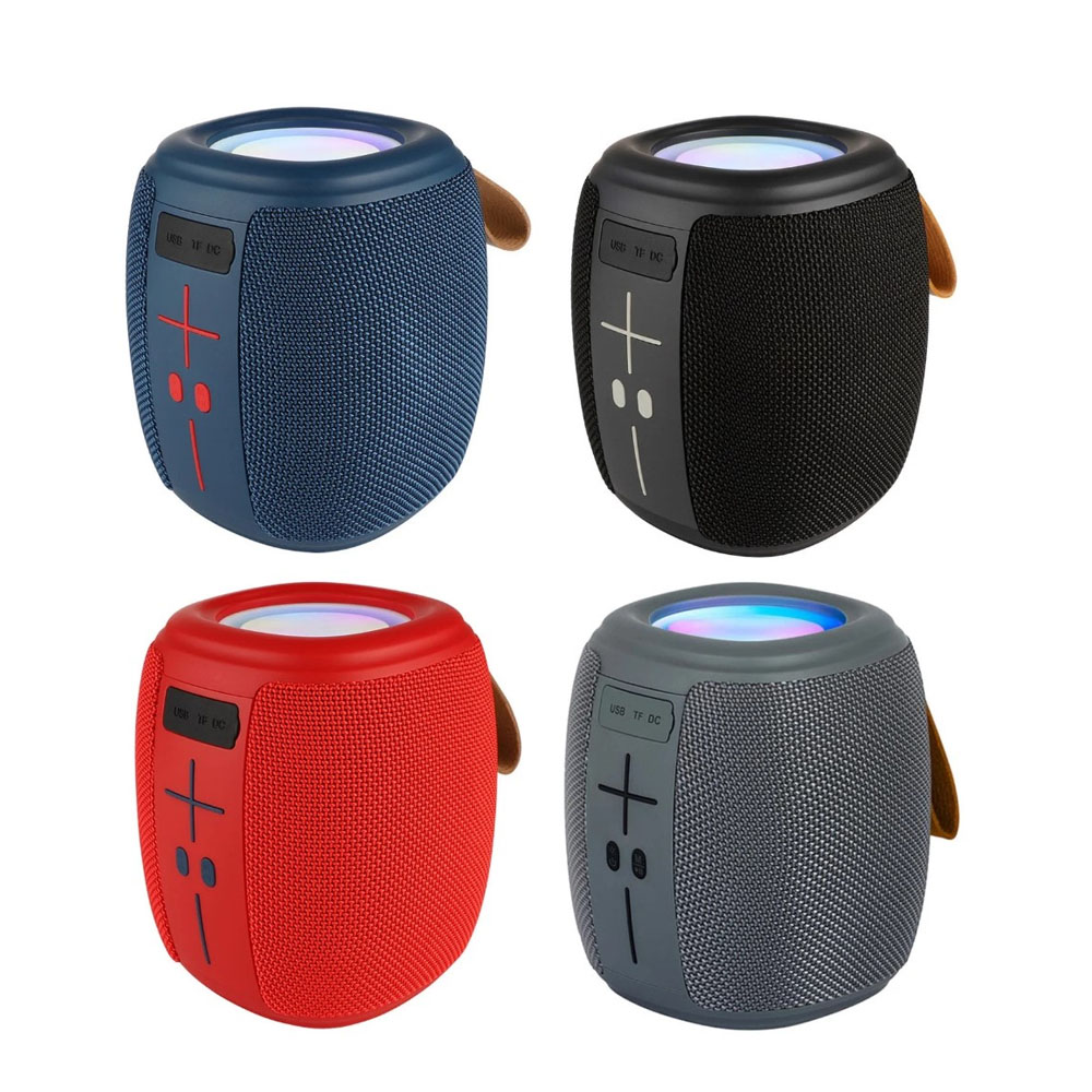 Bocina bluetooth portátil con luz led superior