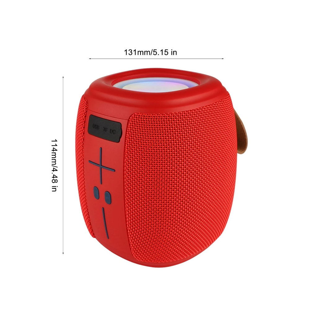 Bocina bluetooth portátil con luz led superior