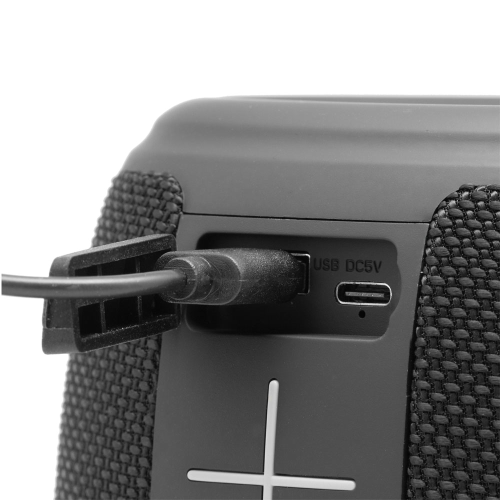 Bocina bluetooth portátil con luz led superior