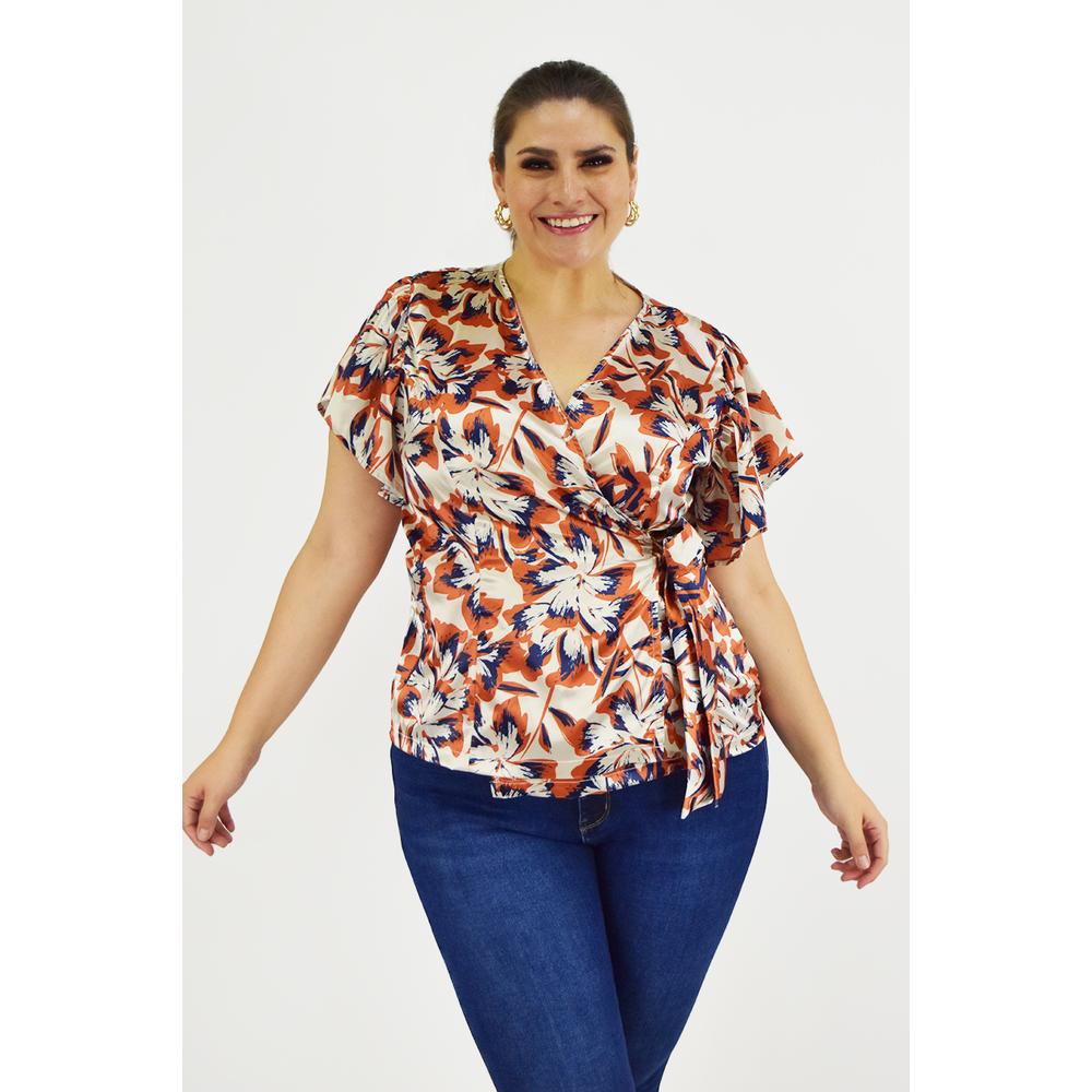 Blusa manga mariposa Roman Fashion /Tallas Extras, 1840 (Blanco)