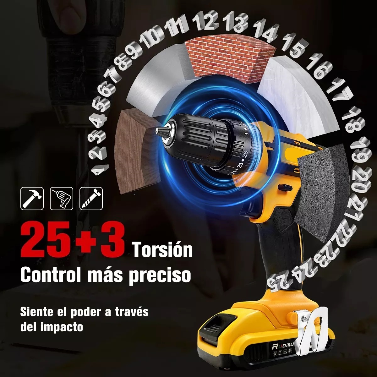 Taladro Destornillador Inalámbrico Kit De Taladros Impacto