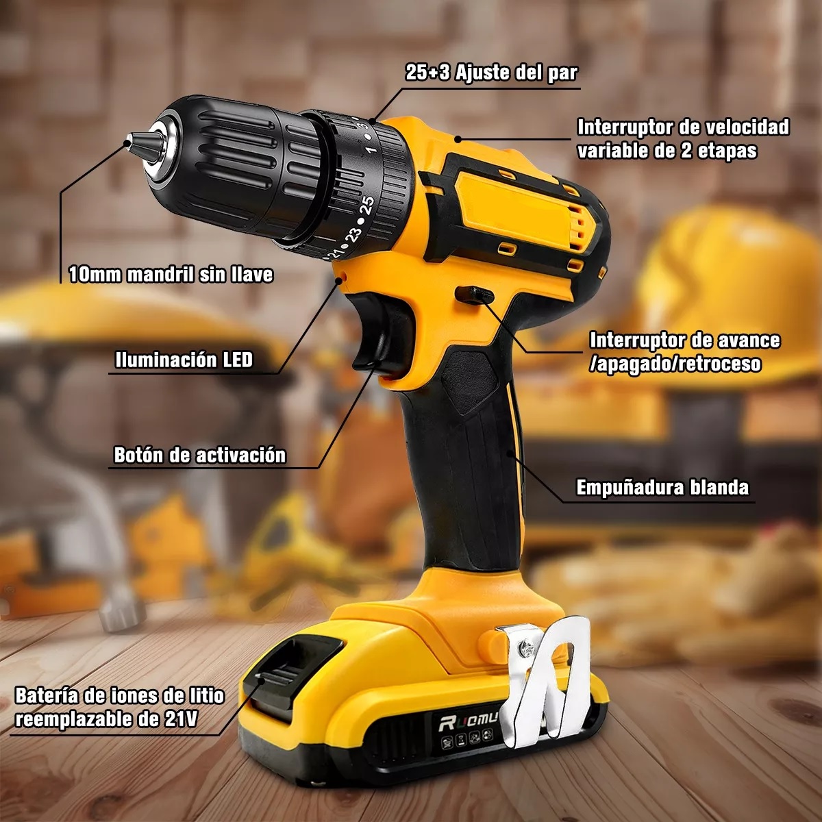 Taladro Destornillador Inalámbrico Kit De Taladros Impacto