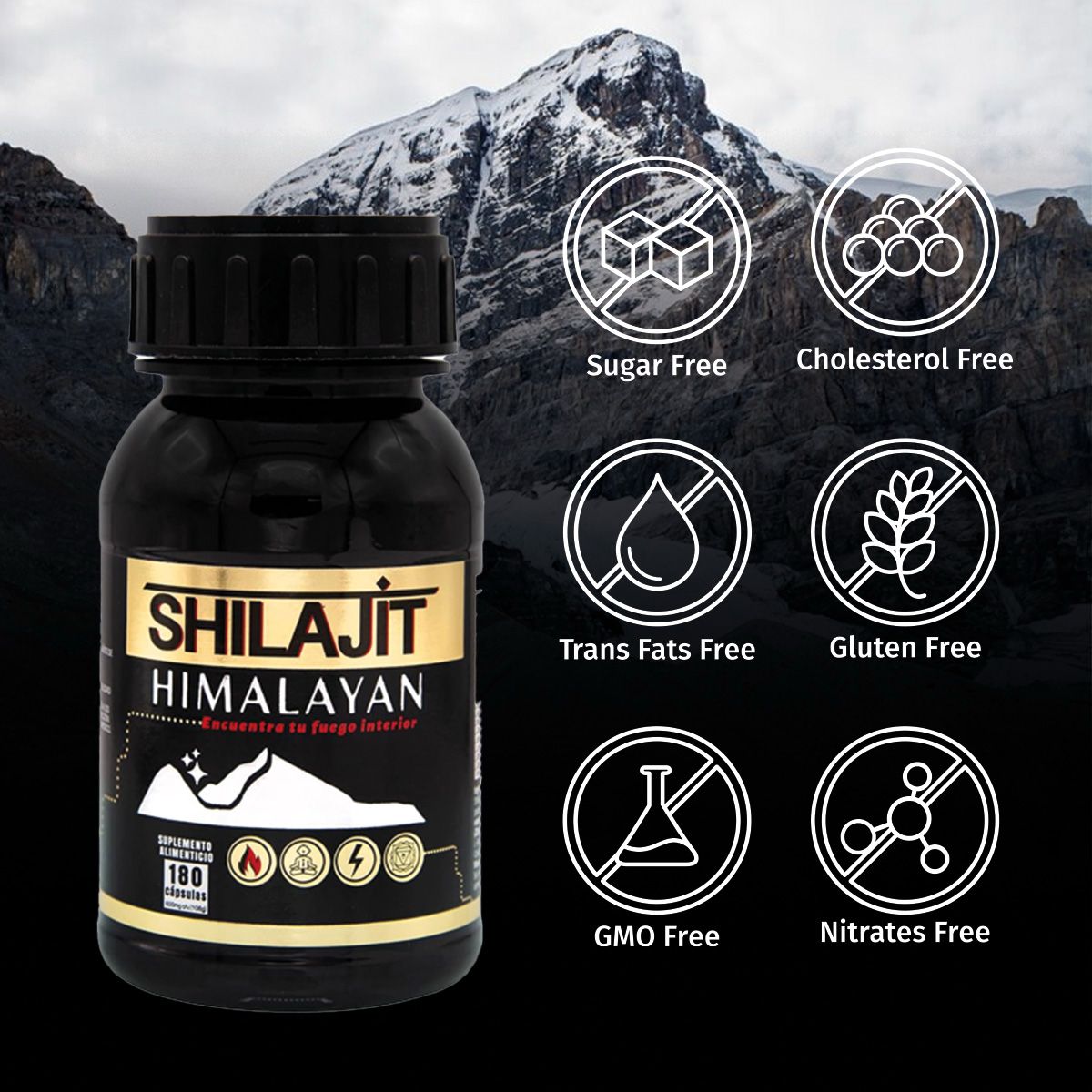 BDM LAB Shilajit Puro del Himalaya 180 Cápsulas con Tongkat Ali, Maca y L-Arginia, Suplemento para Vitalidad y Salud Sexual