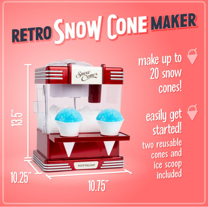Máquina de raspados retro para fiestas coctel 