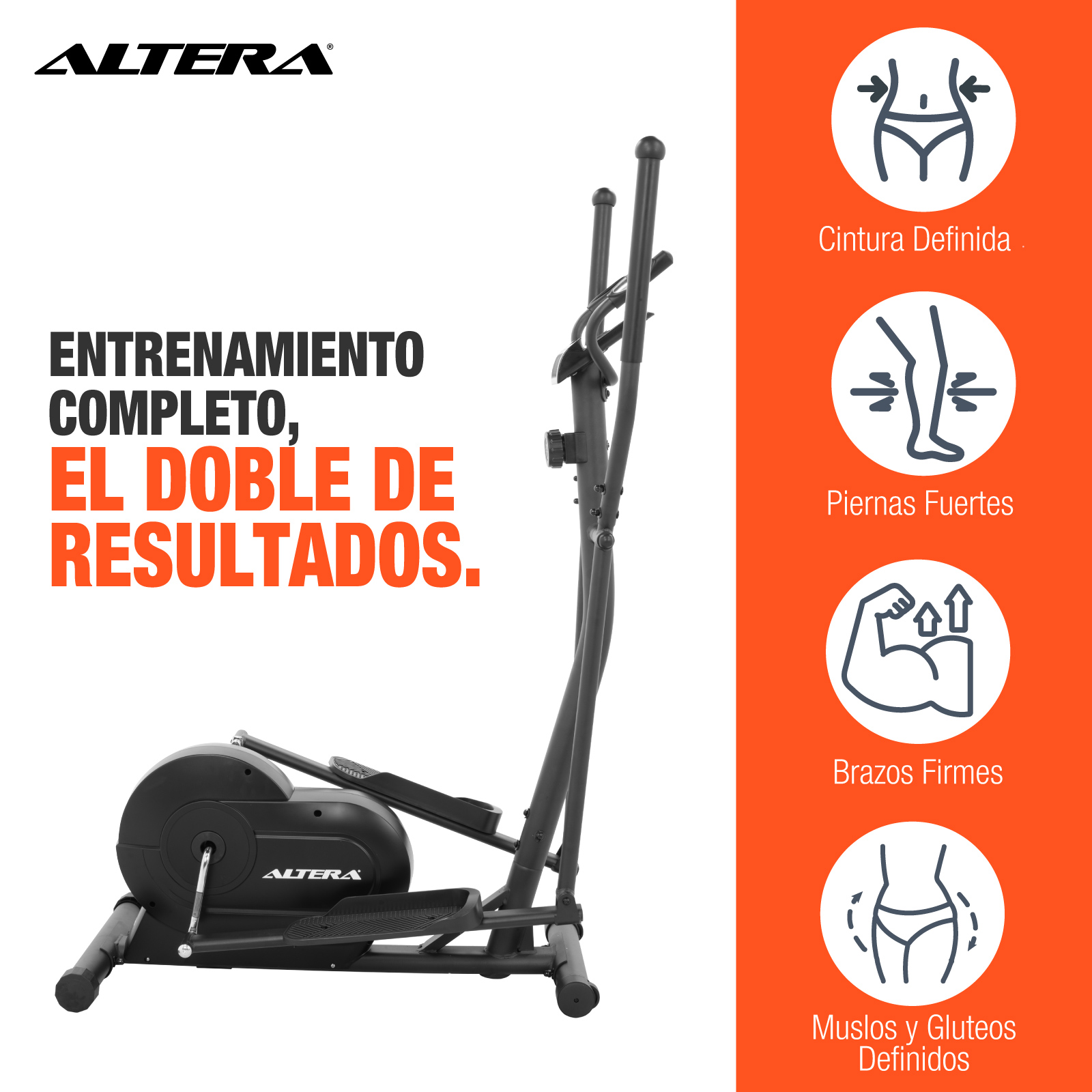 Escaladora Elíptica con 8 Niveles de Resistencia, Pantalla LCD y Asiento Ajustable