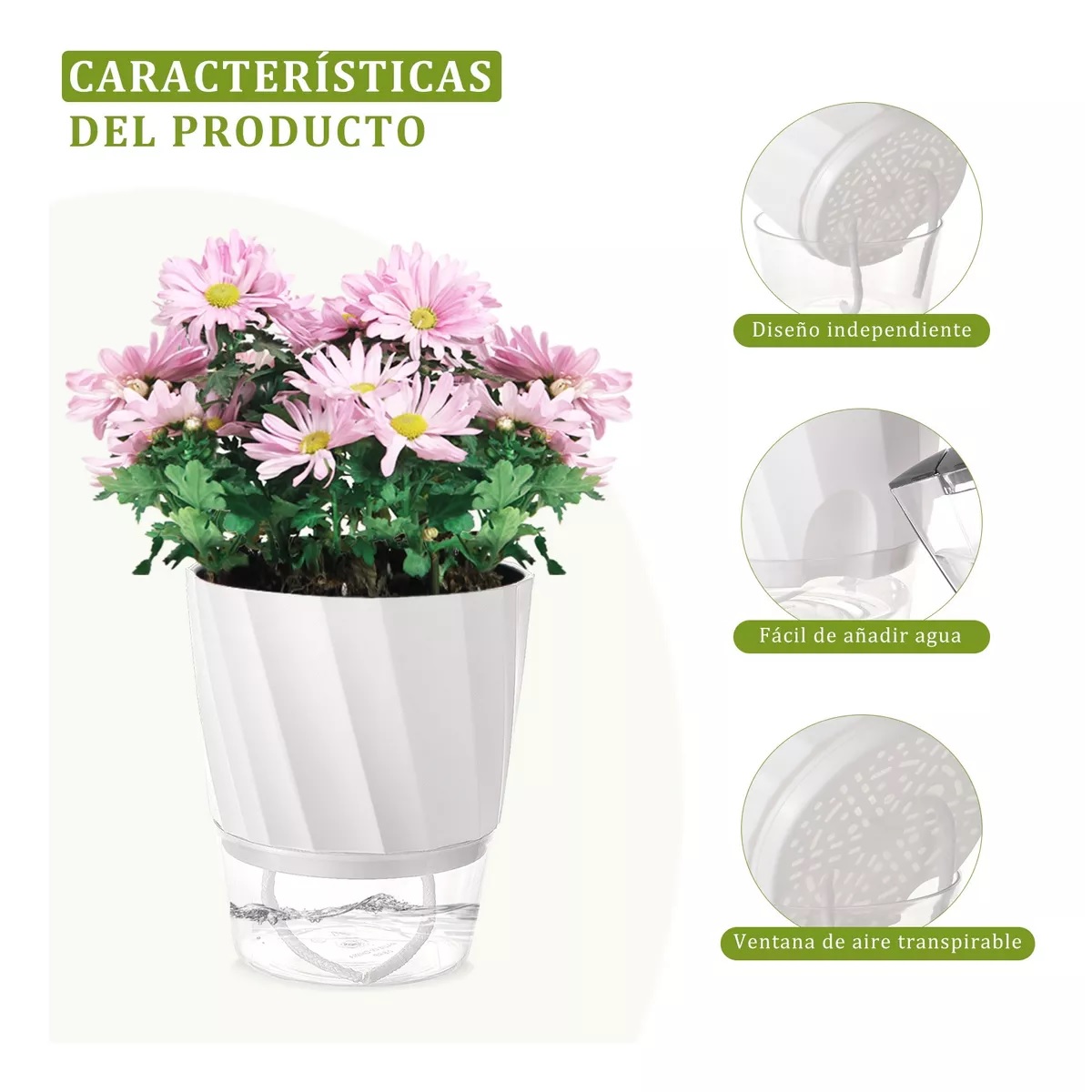 Macetas De Riego Automático Para Plantas Flores Jardin 6pzs