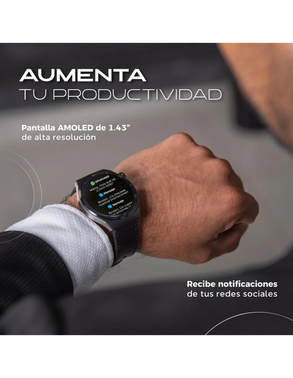 Smartwatch ERA One Class BINDEN AMOLED con Asistente de Voz y 3 correas