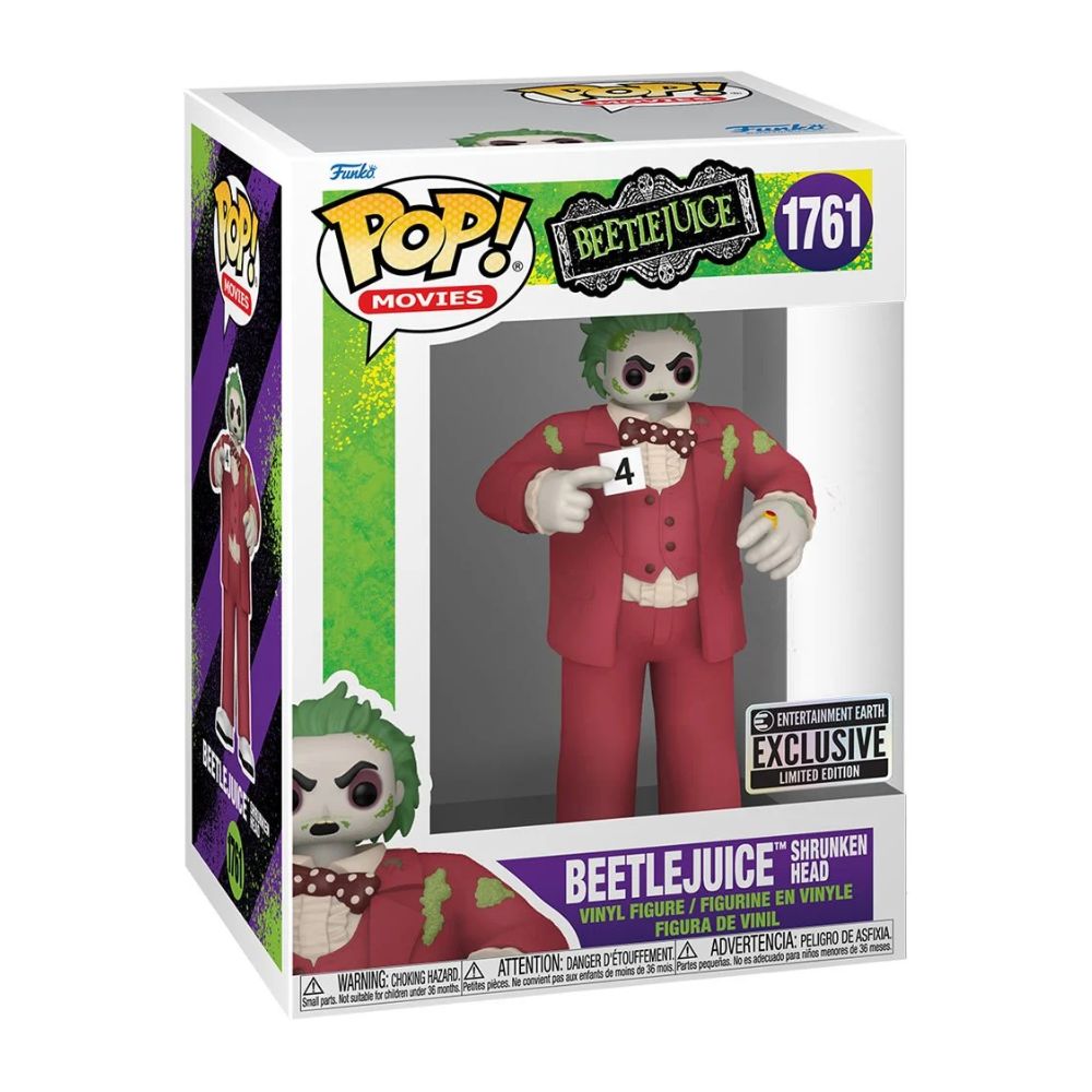 Beetlejuice Cabeza Pequeña Exclusivo EE 1761 Funko Pop Horror