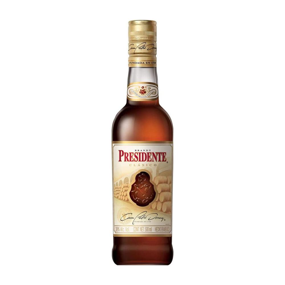 Caja de 18 Brandy Presidente Clasico 500 ml
