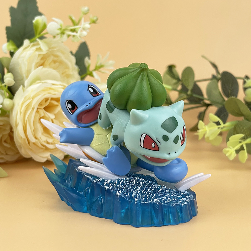 3 Figuras de Colección Anime Bulbasaur Pika Squirtle Togepi PVC