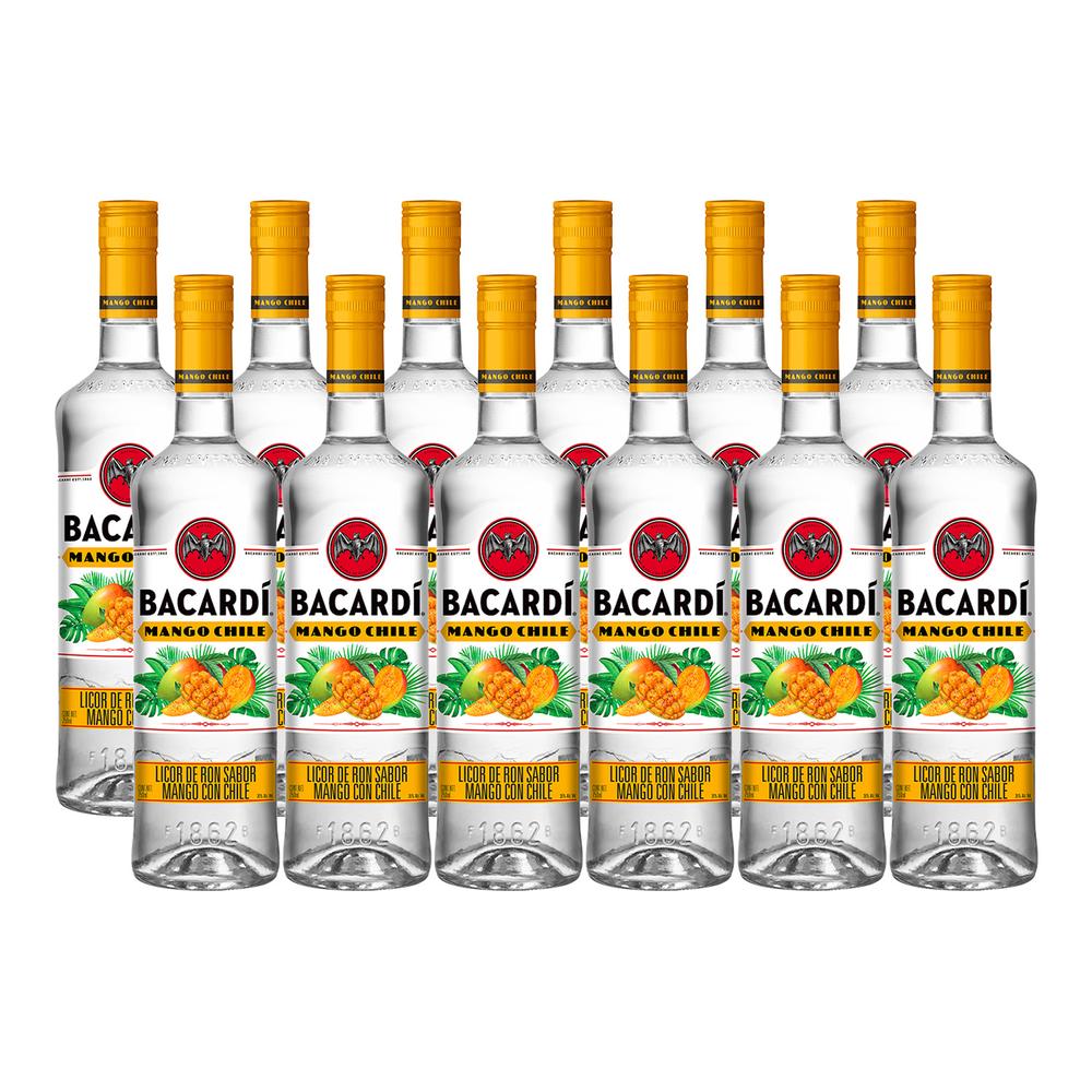 Pack de 12 Licor de Ron Bacardi Mango Chile 750 ml