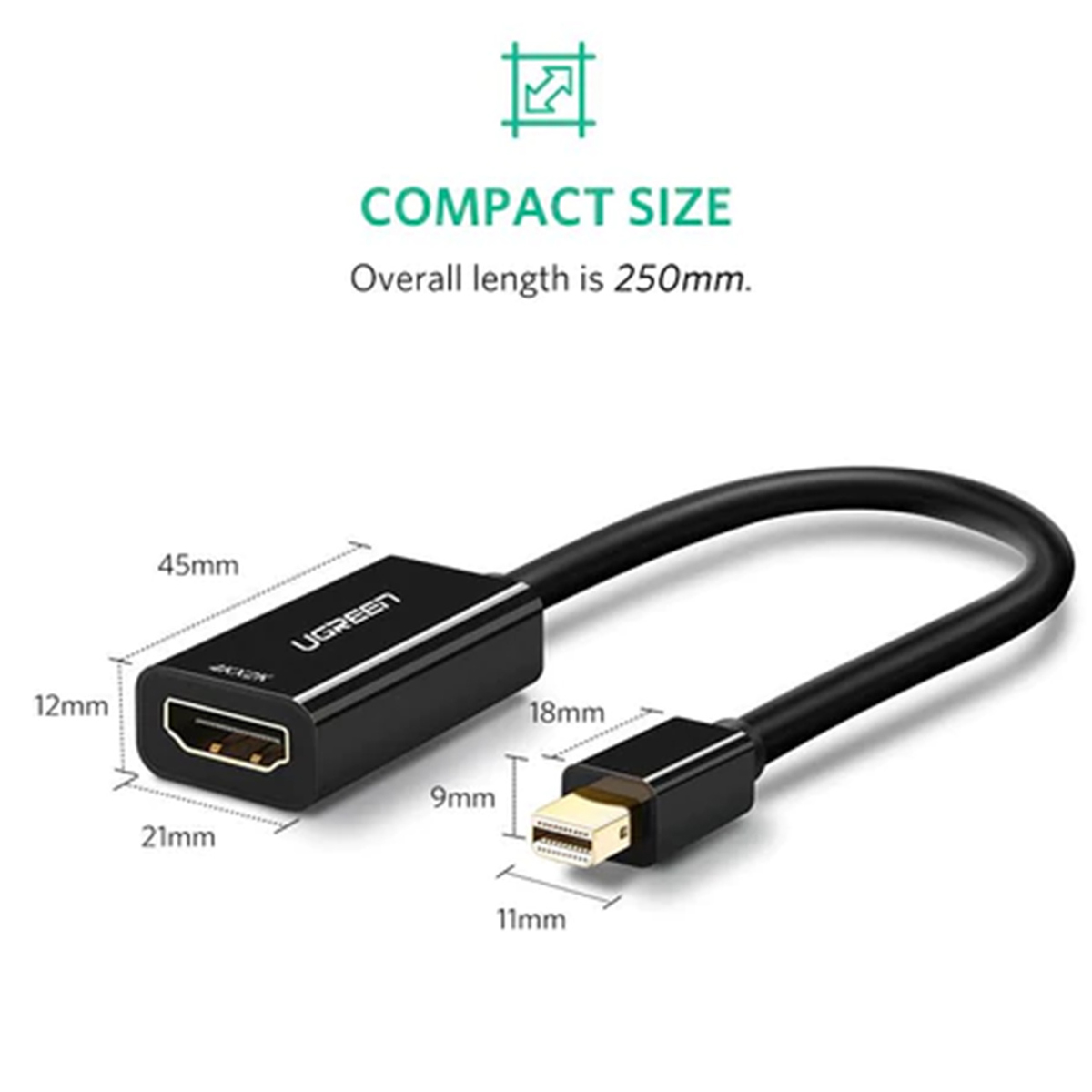Adaptador Ugreen 40360 4k Mini Displayport A Hdmi Negro