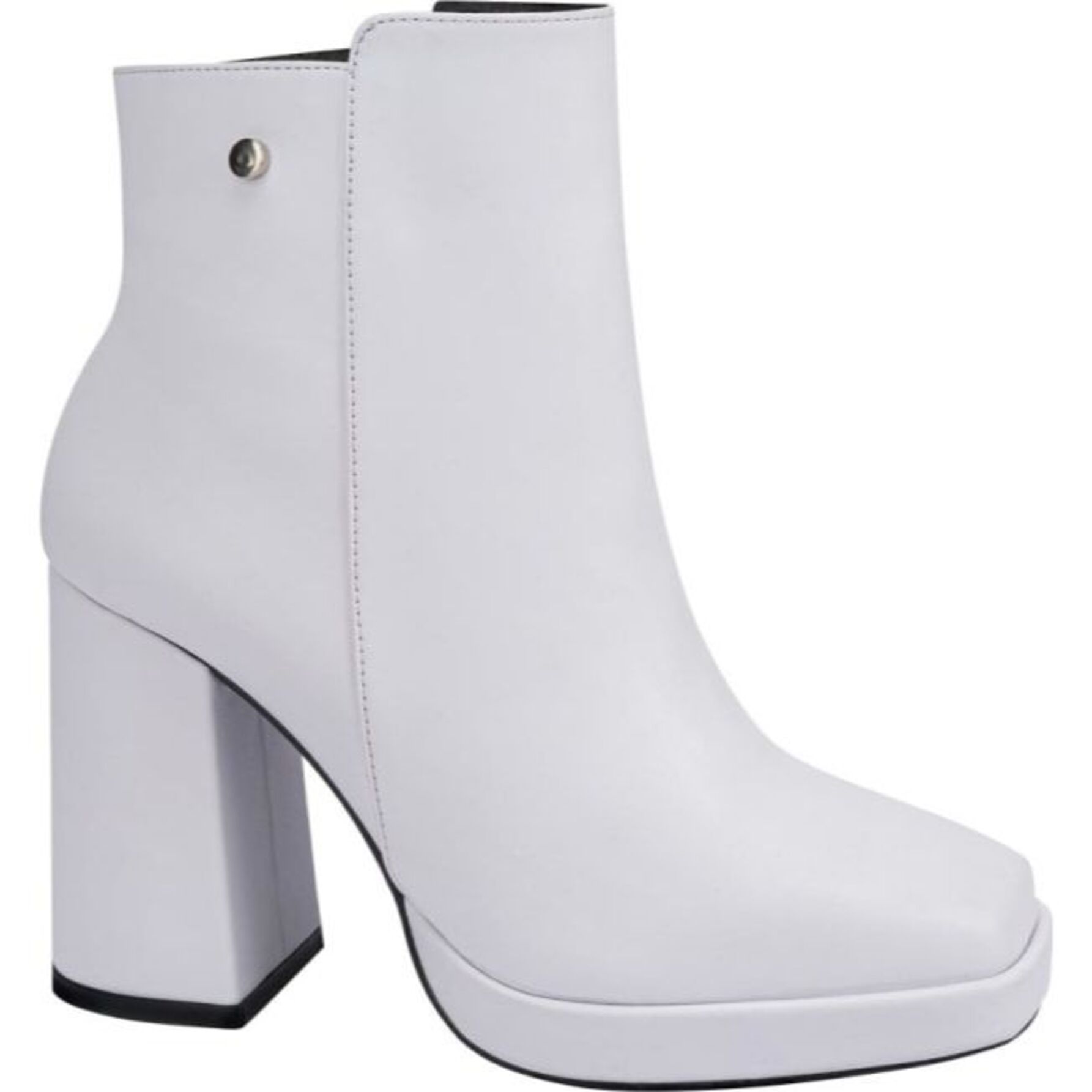 Botas para mujer, cortas, con acabado napa, punta cuadrada y tacón alto
