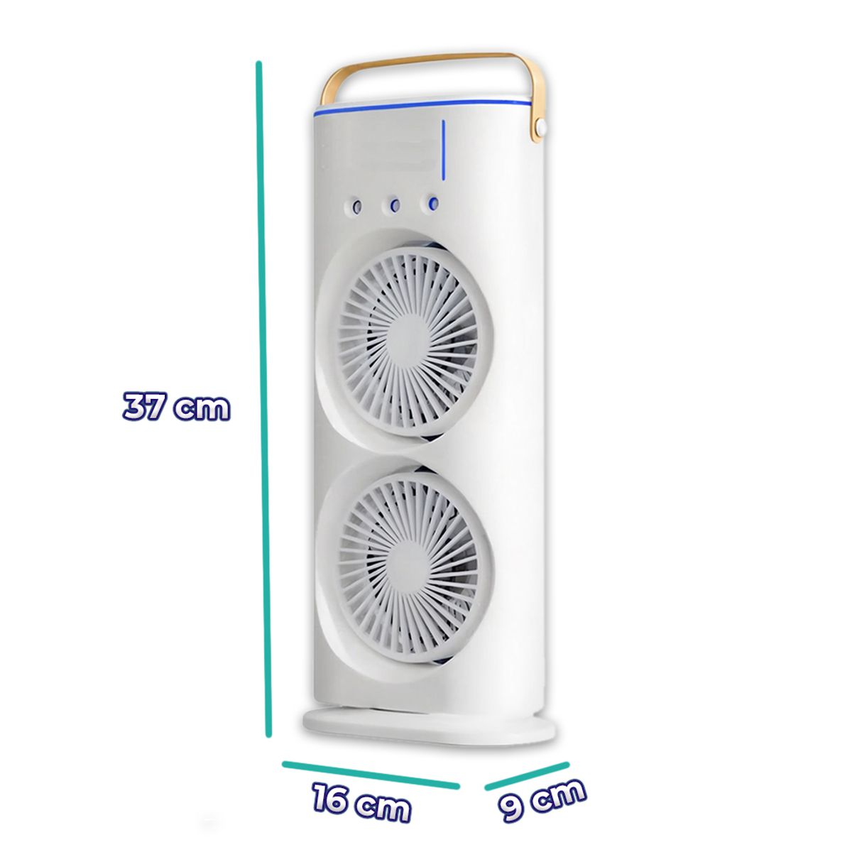 Ventilador De Torre Doble Con Efecto Humidificador Enfriador Con Base Giratoria Y Control Remoto