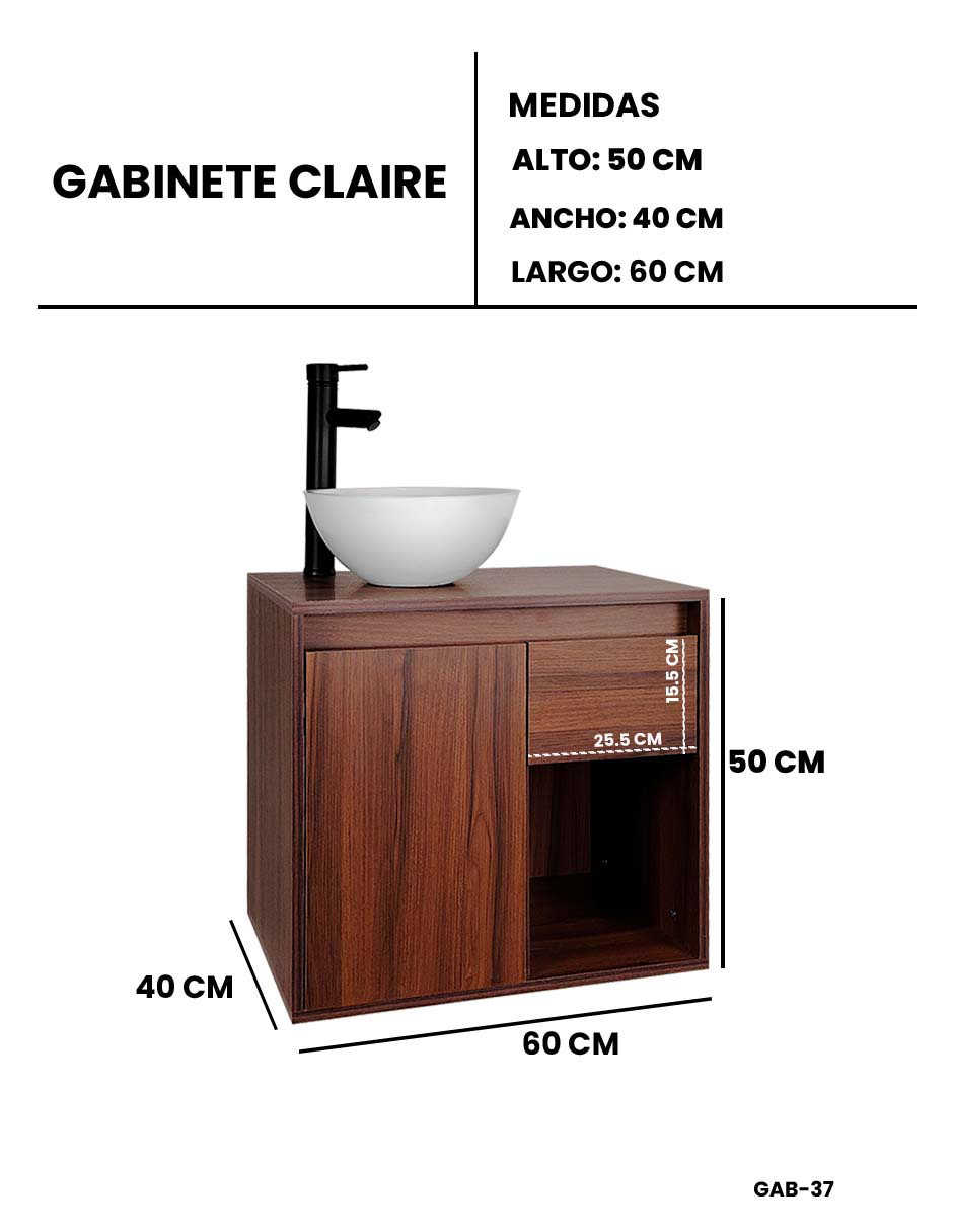 Gabinete De Baño Con Lavabo CLAIRE Con Ovalin Minimalista