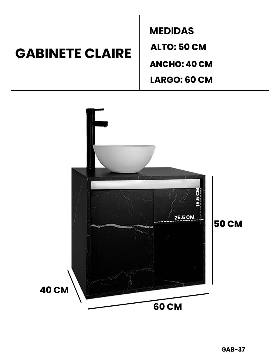 Gabinete De Baño Con Lavabo CLAIRE Con Ovalin Minimalista