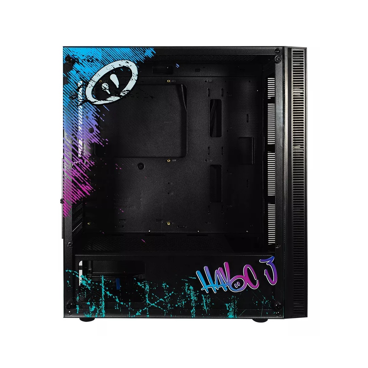 Gabinete Gamer Soporta Ventiladores GPU 340 mm Cristal Negro Grafiti Street Urbano OC-HAVOC 3