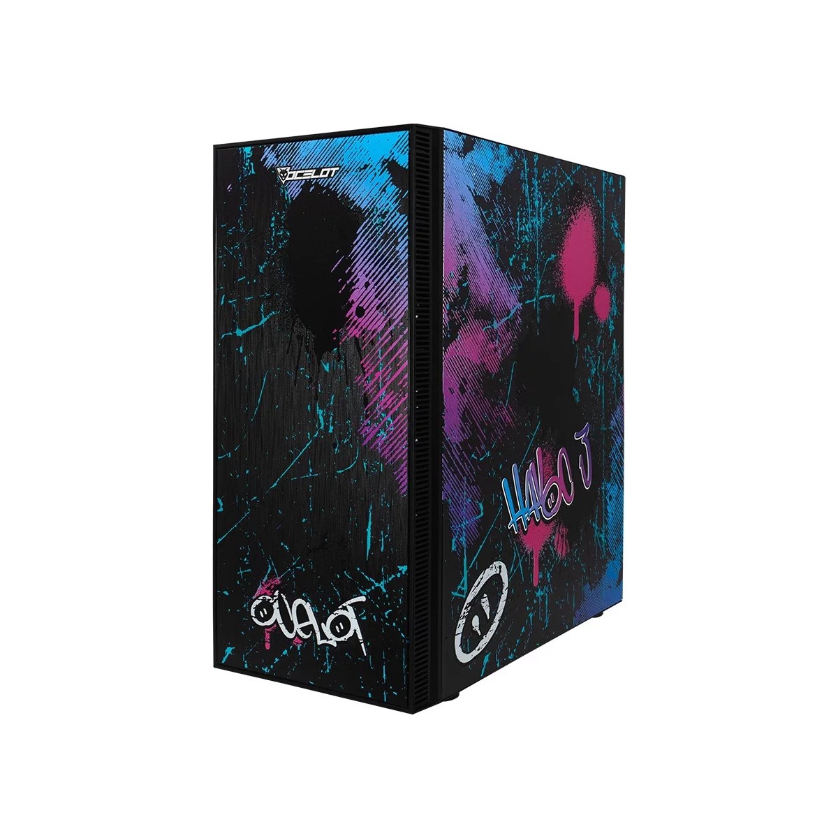 Gabinete Gamer Soporta Ventiladores GPU 340 mm Cristal Negro Grafiti Street Urbano OC-HAVOC 3