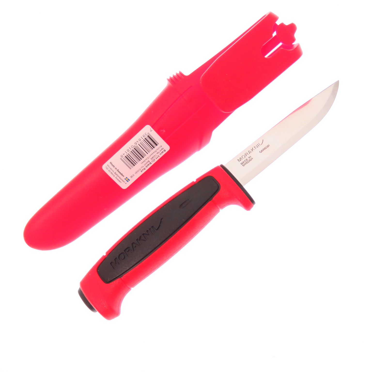 Ft01814 Mora 511 Basic Rojo Cuchillo Bushcraft Alto Carbon