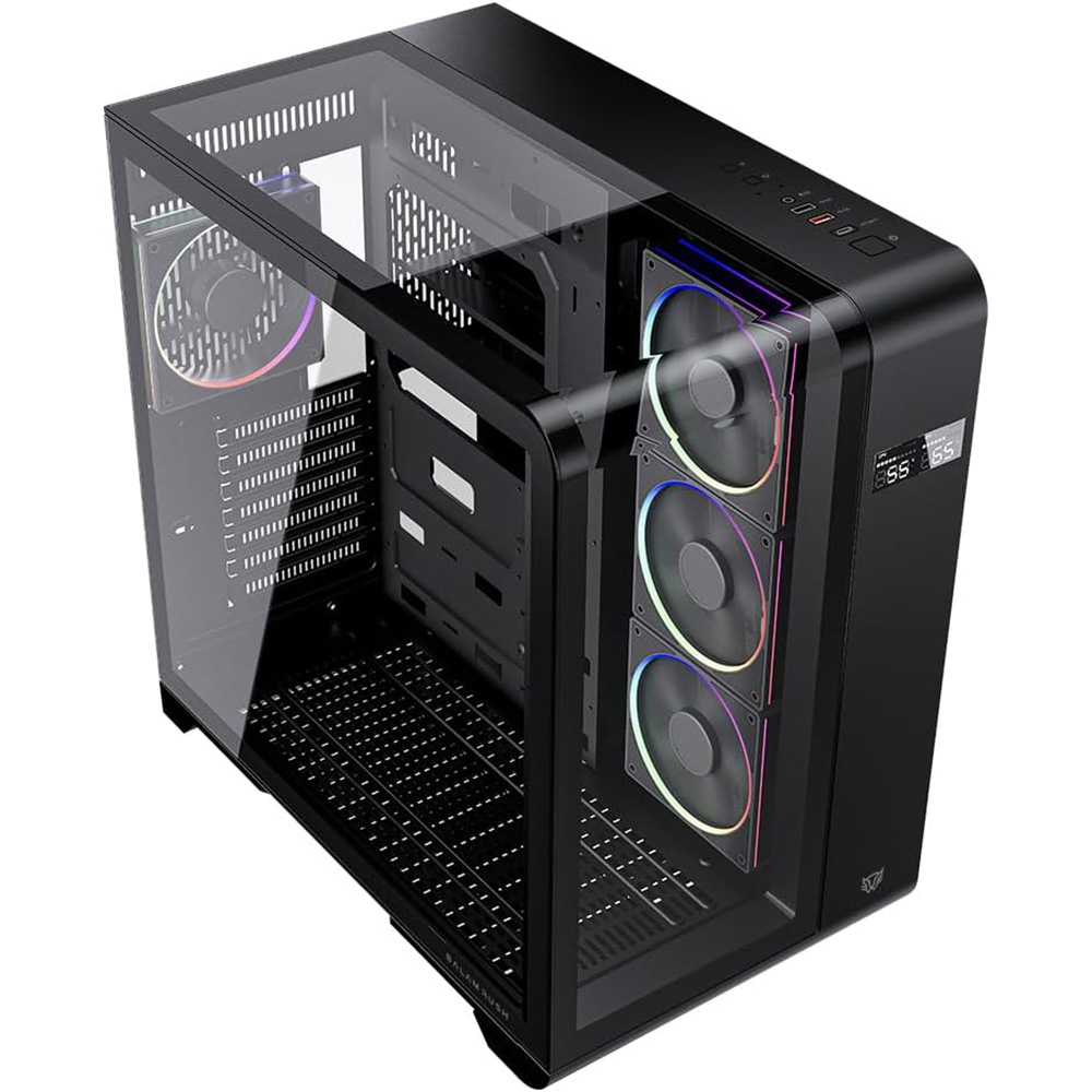 GABINETE BALAM RUSH TANK EXPERT CURVE 7400 NEGRO ATX DIGITAL 4VENT ARGB CRISTAL S/FUENTE BR-941594 