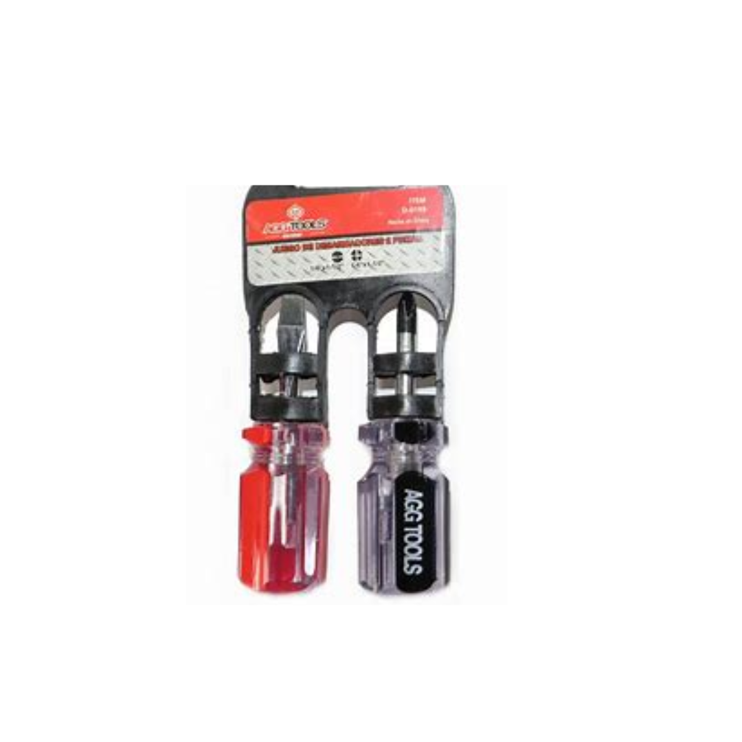  DESARMADOR JUEGO 2 PIEZAS AZUL/ROJO,  PIT BULL TOOLS.