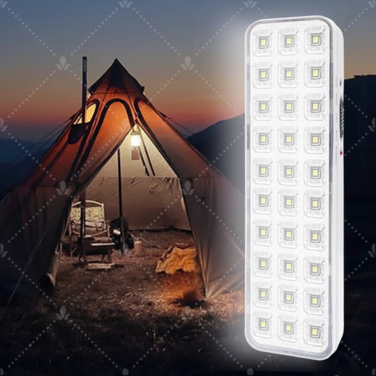 Lámpara De Emergencia 30 Leds Batería Recargable Blanca