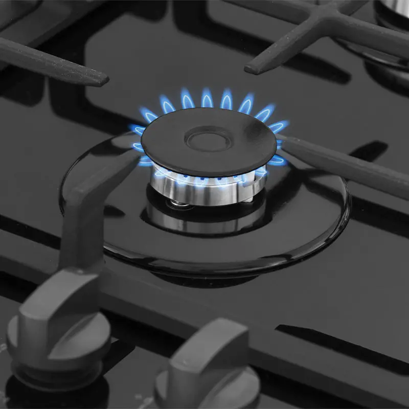 Parrilla de Empotre Midea MTGB24R3402GG 24" 4 Quemadores Cristal Templado Negra