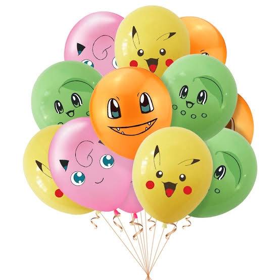 Juego 24 Globos Látex Poke Chikorita Jigglypuff Fiesta