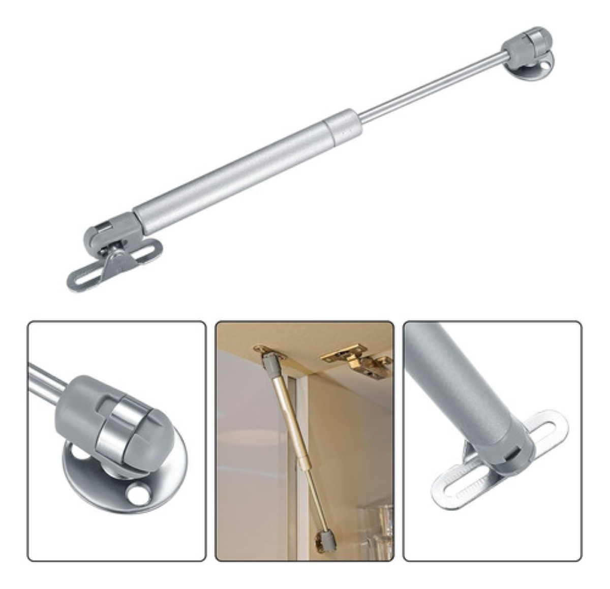 4 Pistones Amortiguador Gas Tope Puerta Para Alacena Cocinas PLATA 80N