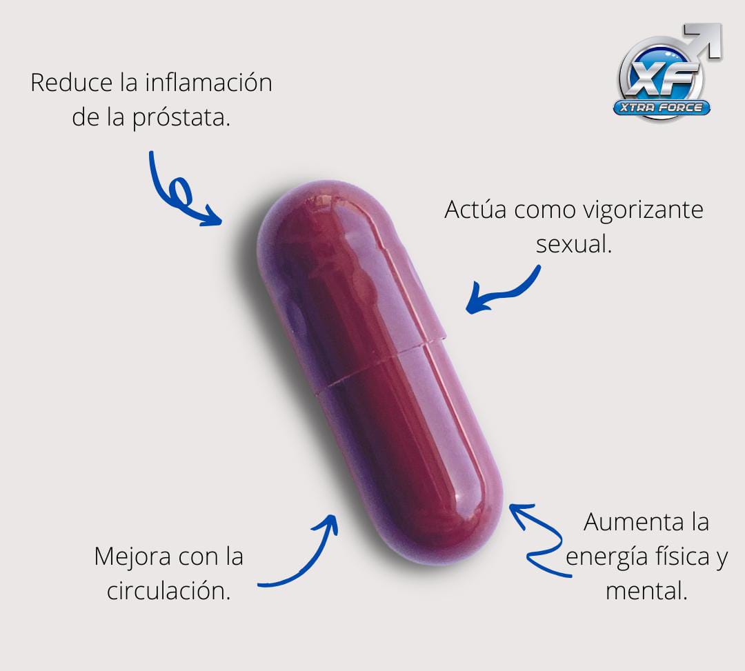 Vigorizante masculino, Próstata Sana, Xtraforce 100% Garantizado  Frasco 60.