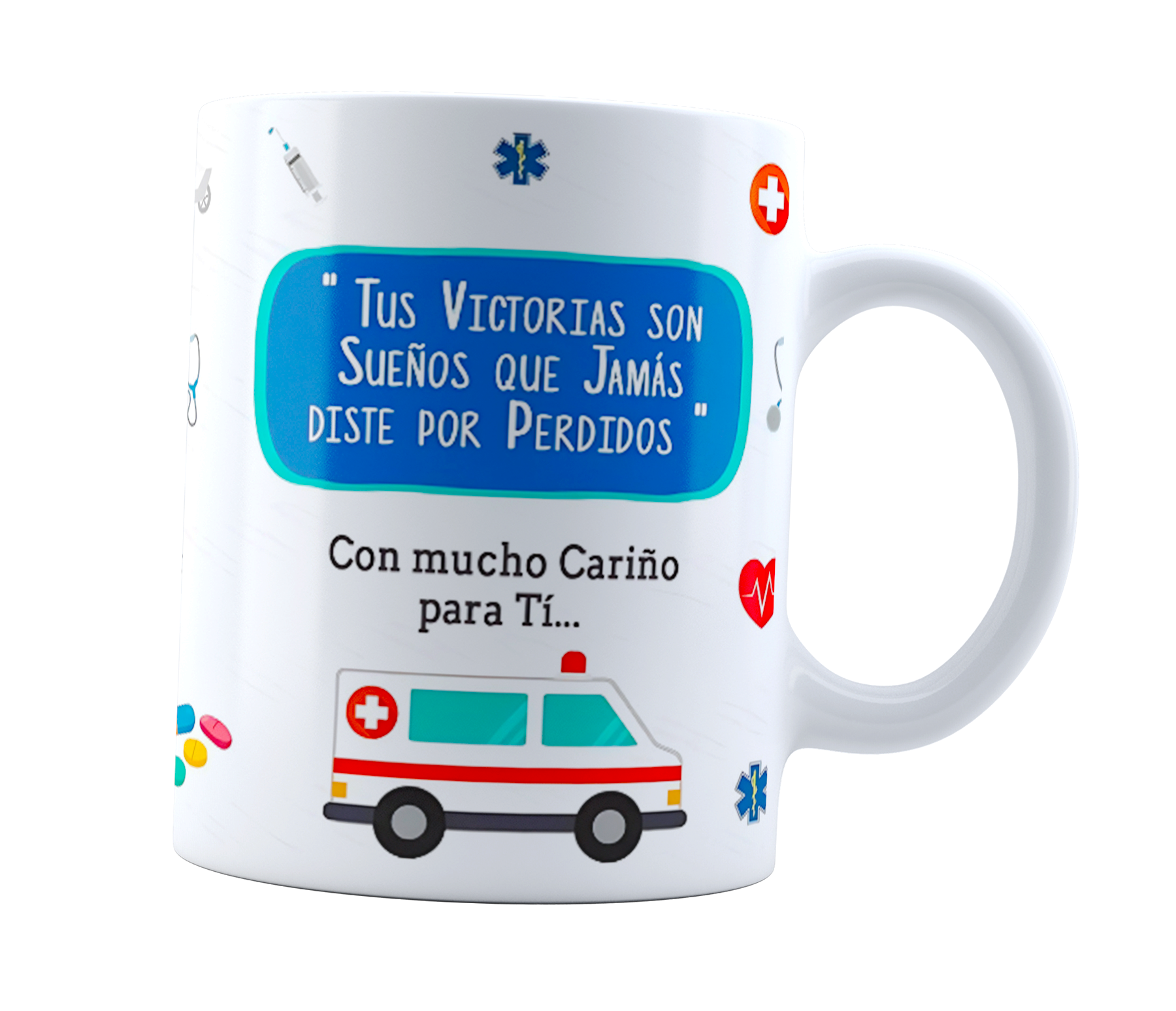 Taza aqui toma el mejor paramedico del mundo | paramedic doctor | Frase regalo divertida | Cerámica Blanca 11 oz | Para Café o té