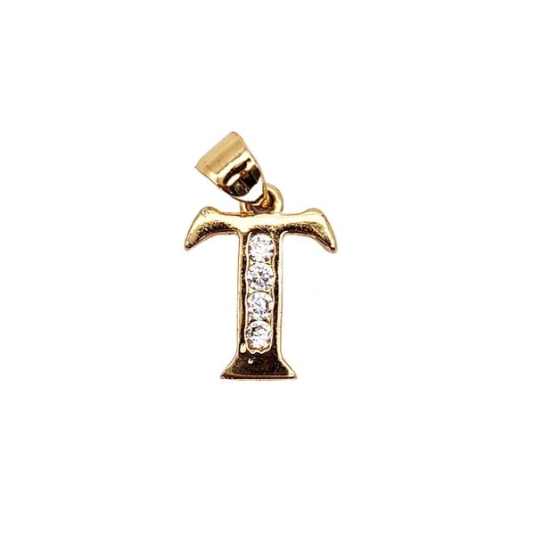 Cadena y dije de oro laminado letra "L"