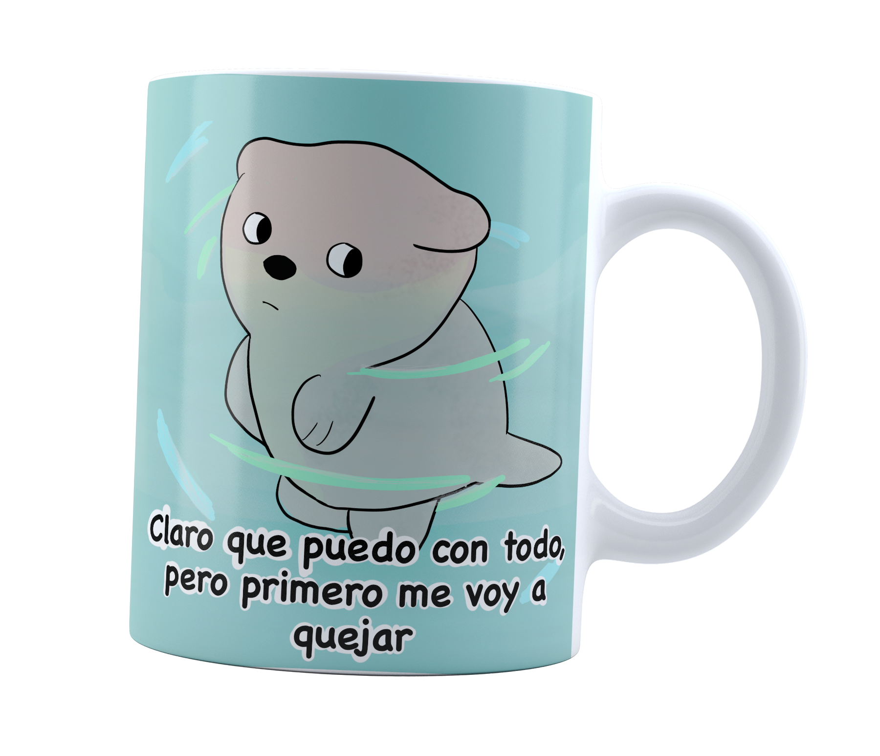Taza osito claro que puedo con todo | pero primero me voy a quejar | Frase meme divertida | Cerámica Blanca 11 oz | Para Café o té