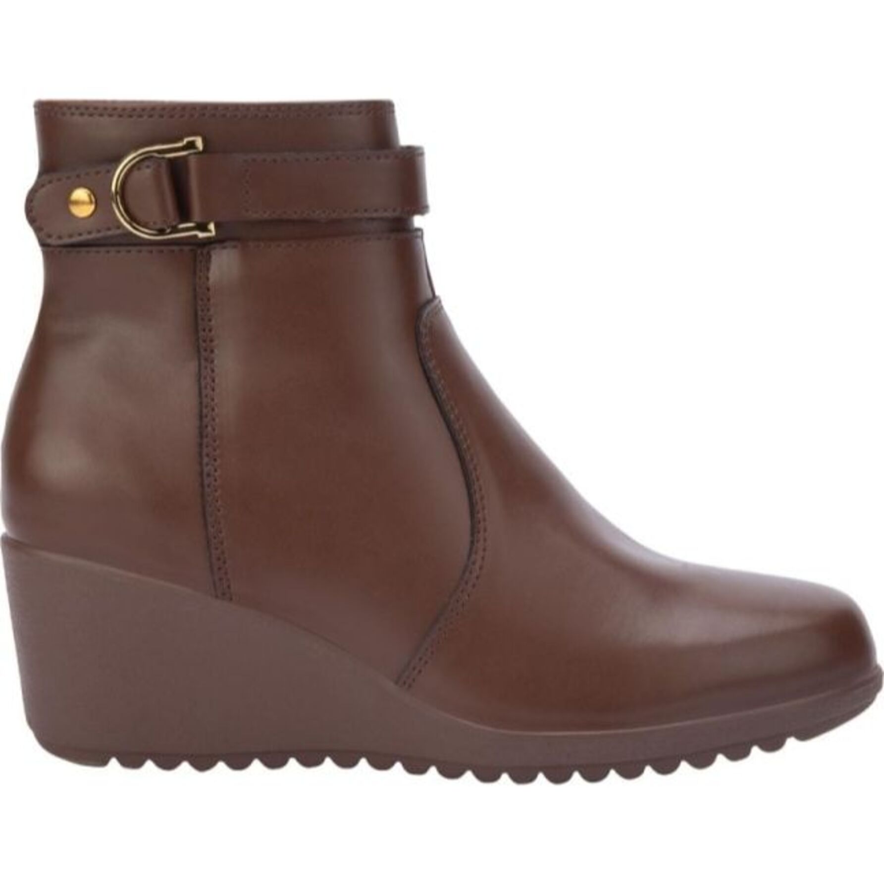 Botas para mujer, tipo botín, con hebilla, corta, de piel, acabado napa ...