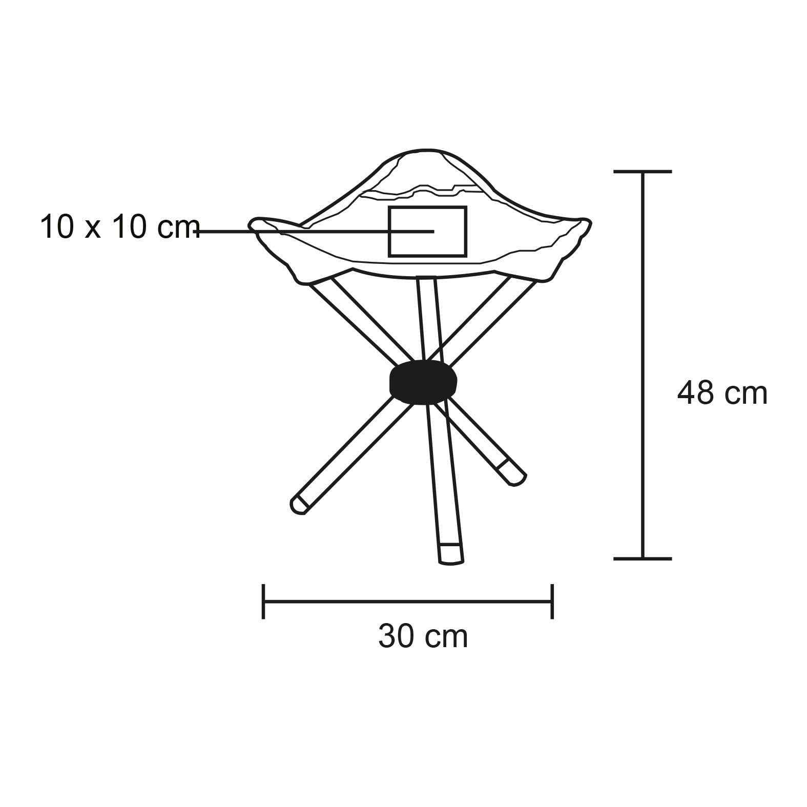Banco tripie plegable con cinturón de velcro y correa ajustable Antideslizante Soporte de Carga de 120 Kg para Acampar TL 037