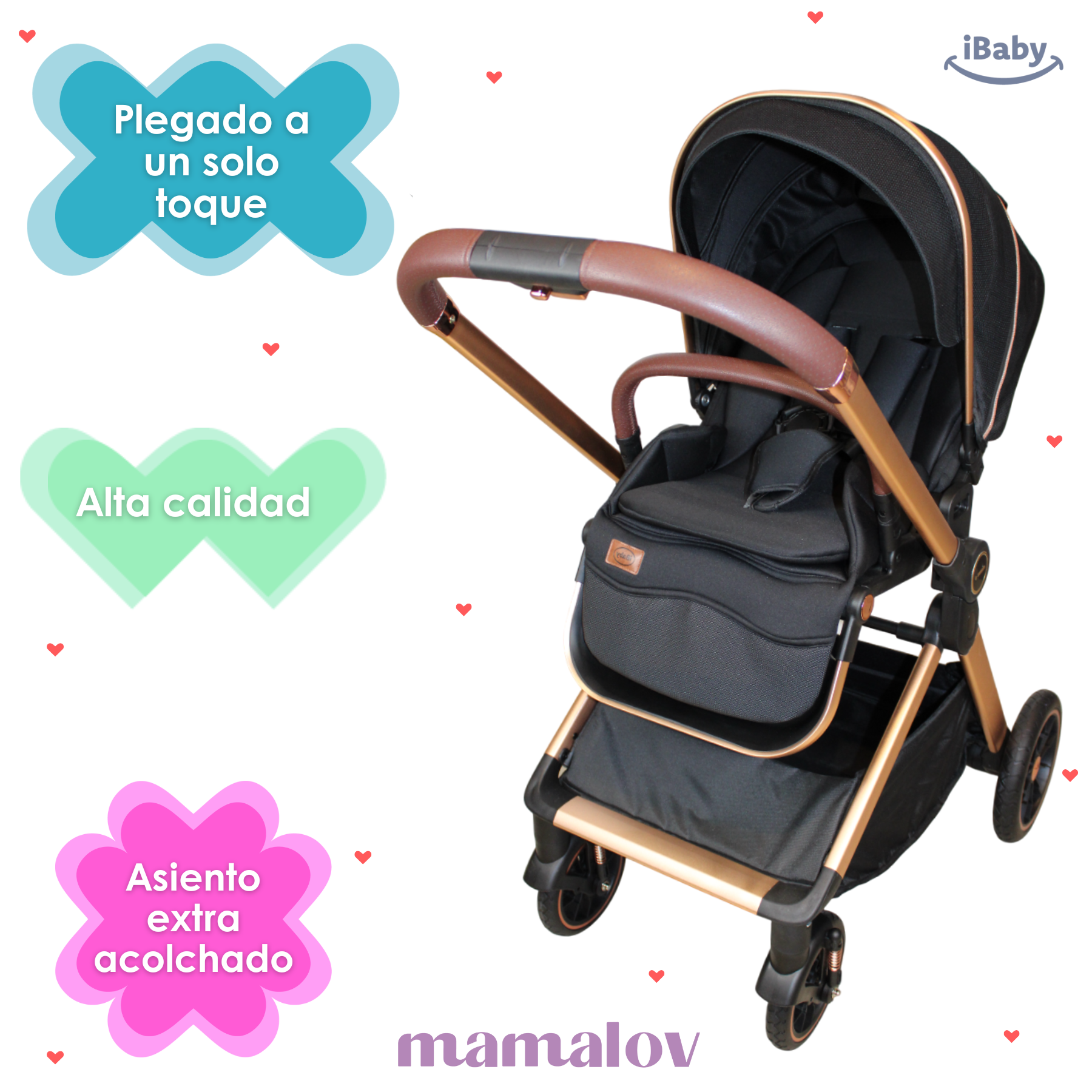 Carriola Reversible 4en1 Victoria | Porta Bebé | Ibaby Negro