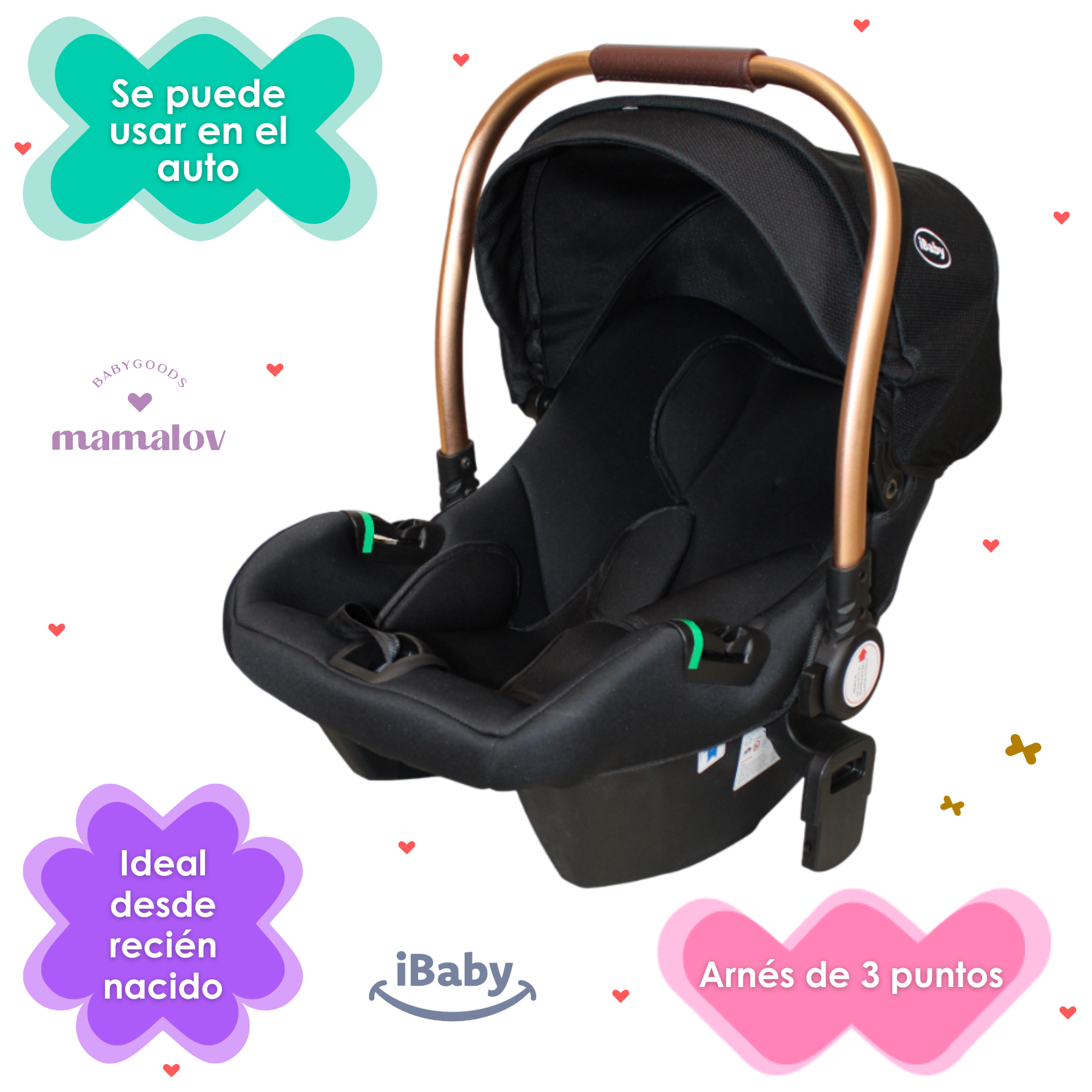 Carriola Reversible 4en1 Victoria | Porta Bebé | Ibaby Negro