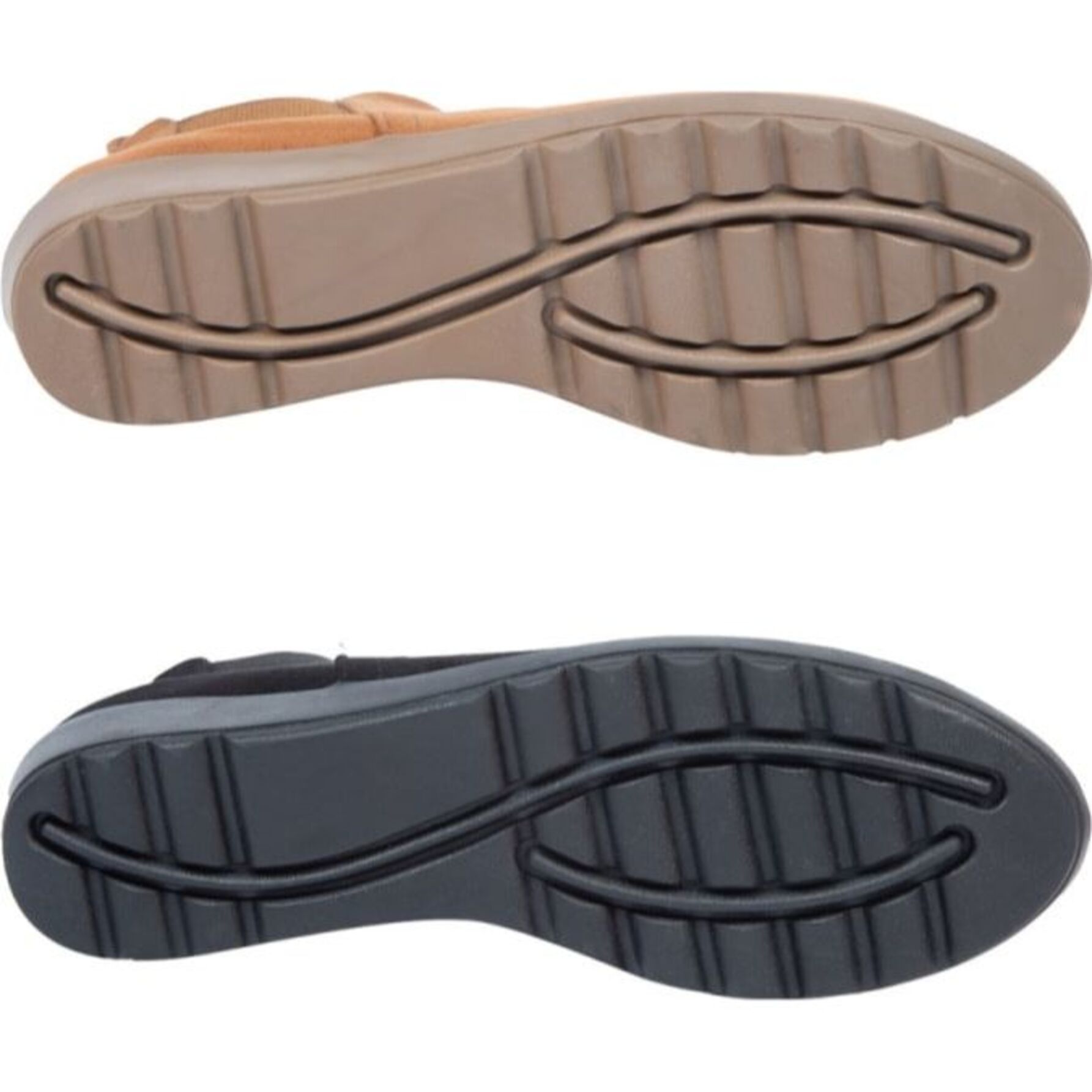 Kit de 2 pares de botas para mujer, tipo botín confort, con resorte, acabado ante, marca Vi Line, colores negro y café, mod. 1182068