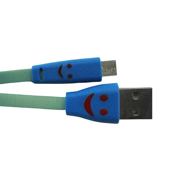 Cable Cargador Smile Micro USB V8 LED Iluminado Divertido Resistente USB