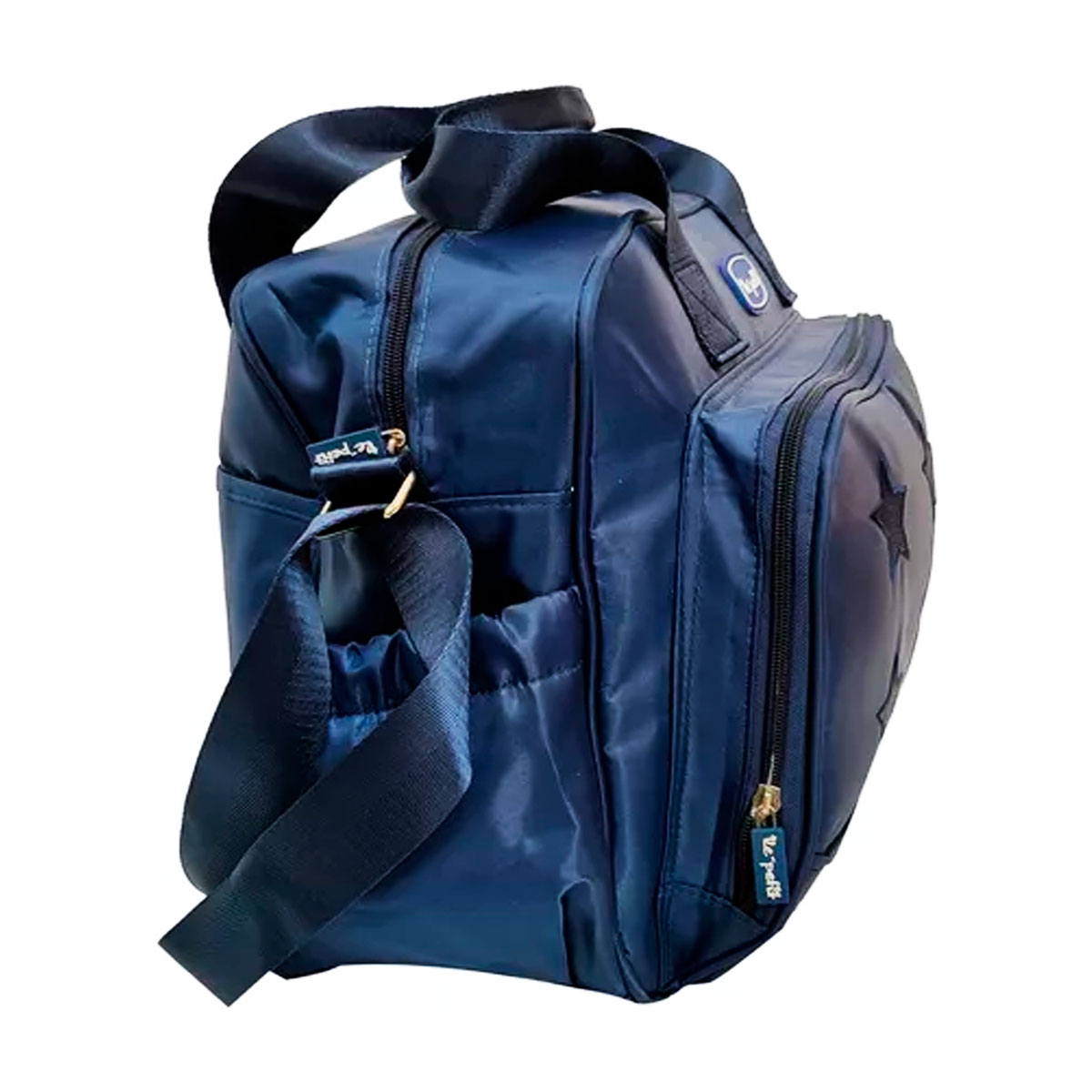 Pañalera Amplia Diseño Estrellas Con Cambiador Lp-pl2372 Color Azul Marino
