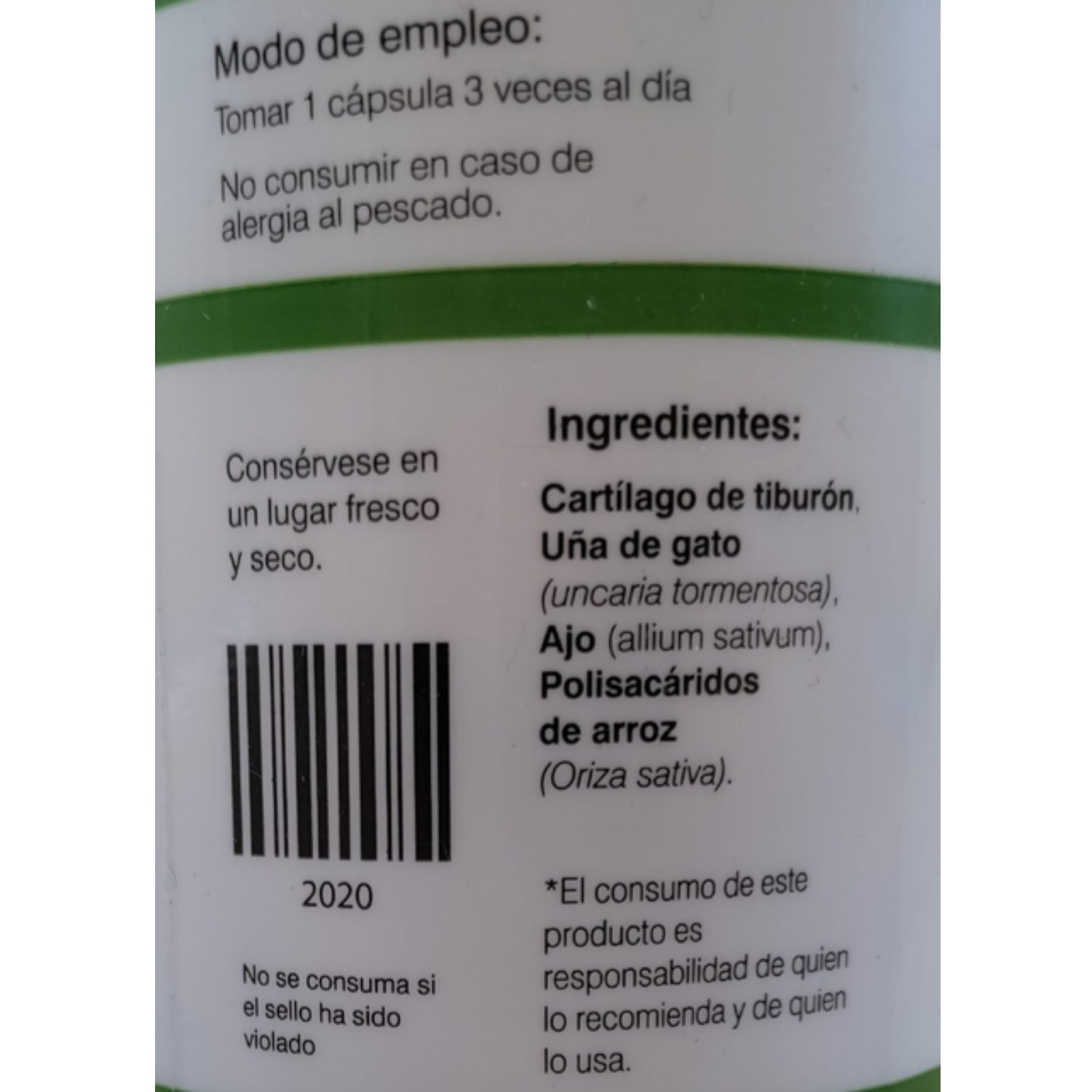 CartiCat Ives Evolution Mexico Cartílago de tiburón Uña de gato Ajo Ives México 60 Caps..