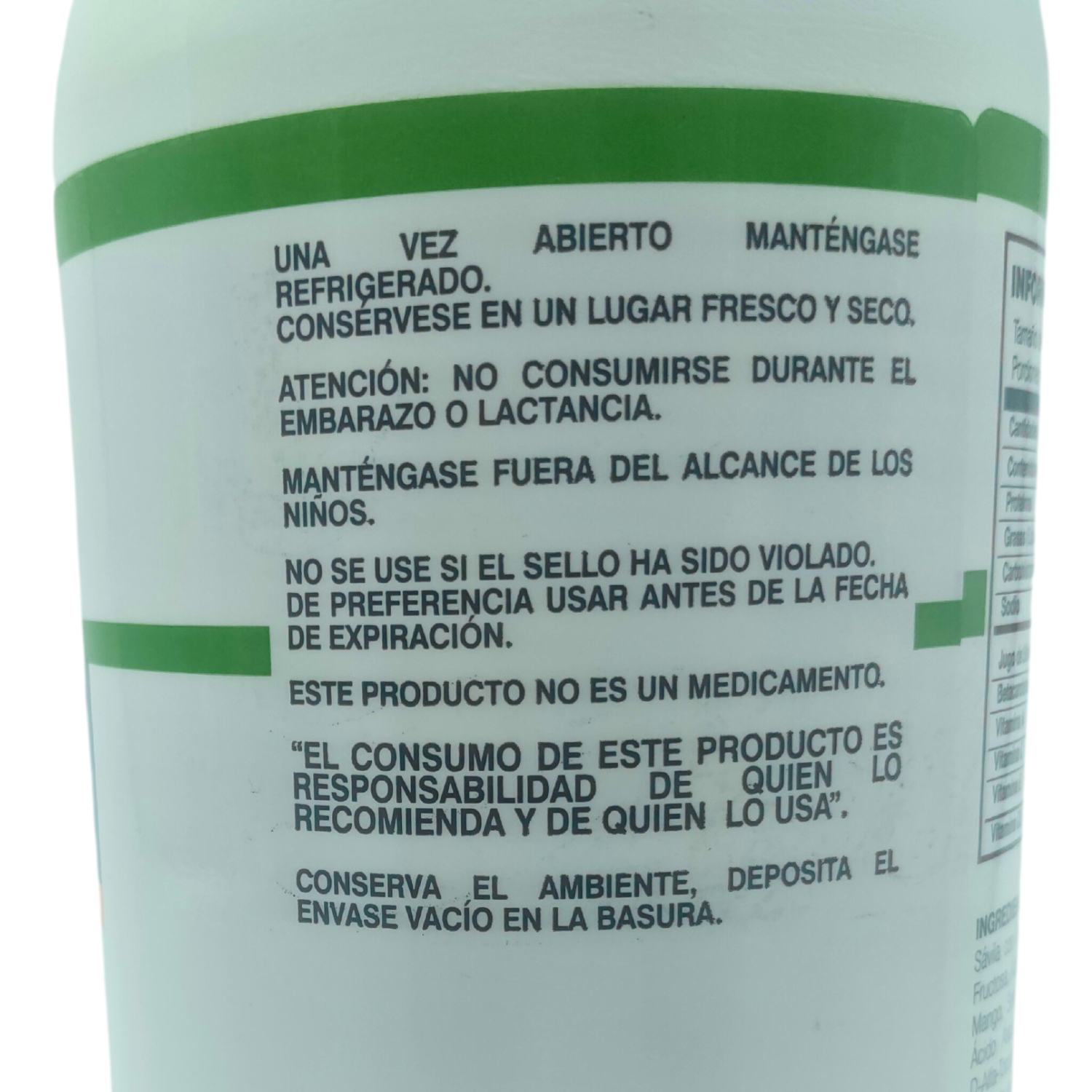 Aloe Vera Pulpa Betacaroteno Semilla de Toronja Vitaminas A C E D Ives Evolution México Sabor Mango 960 ml..