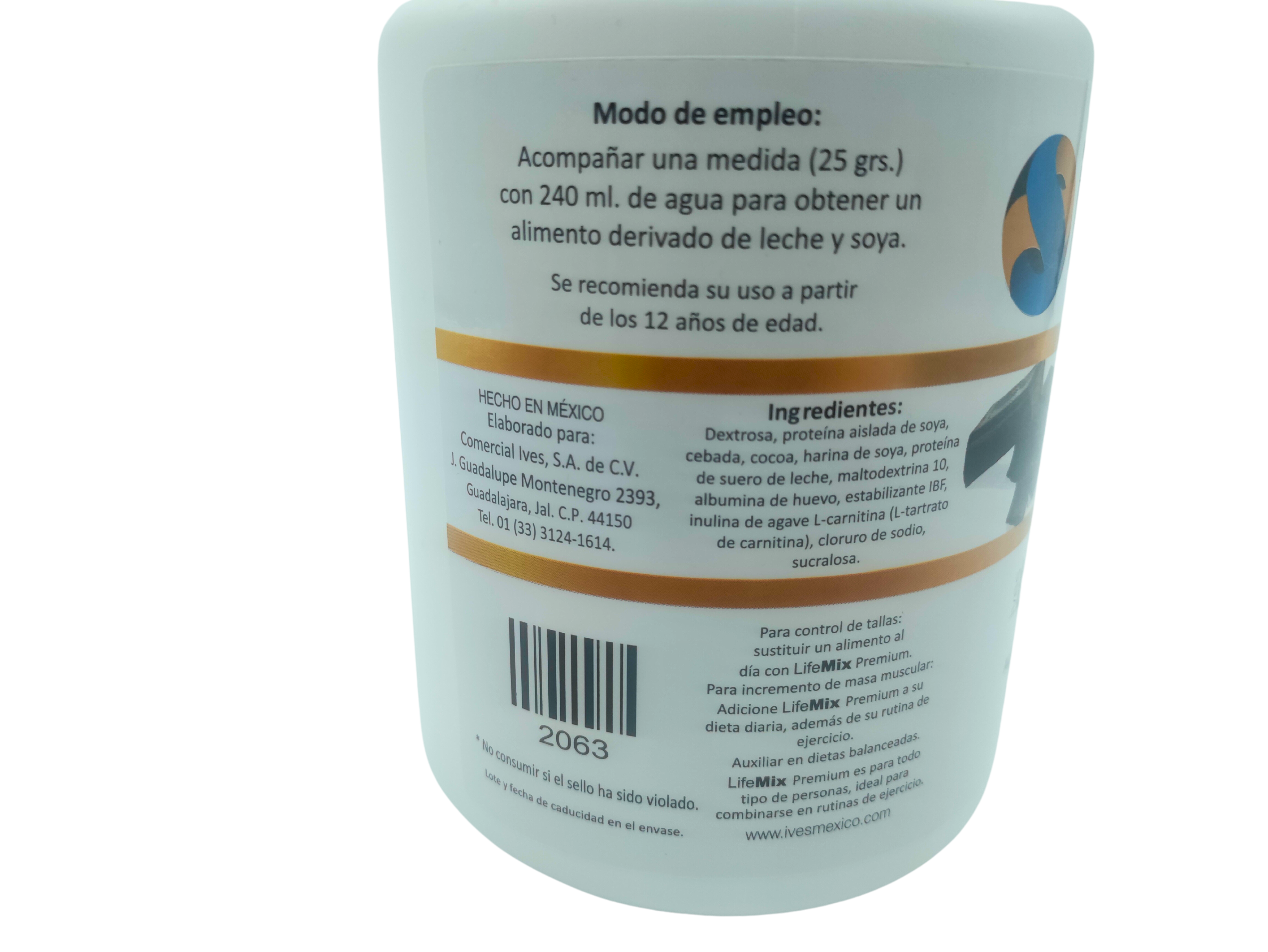 Proteína de suero de leche soya Life Mix Premium Cocoa Ives Mexico 20 U.