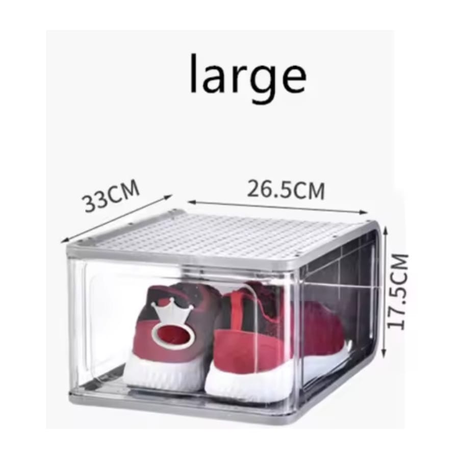 Combo 3 cajas plástico para zapatos apilables resistentes